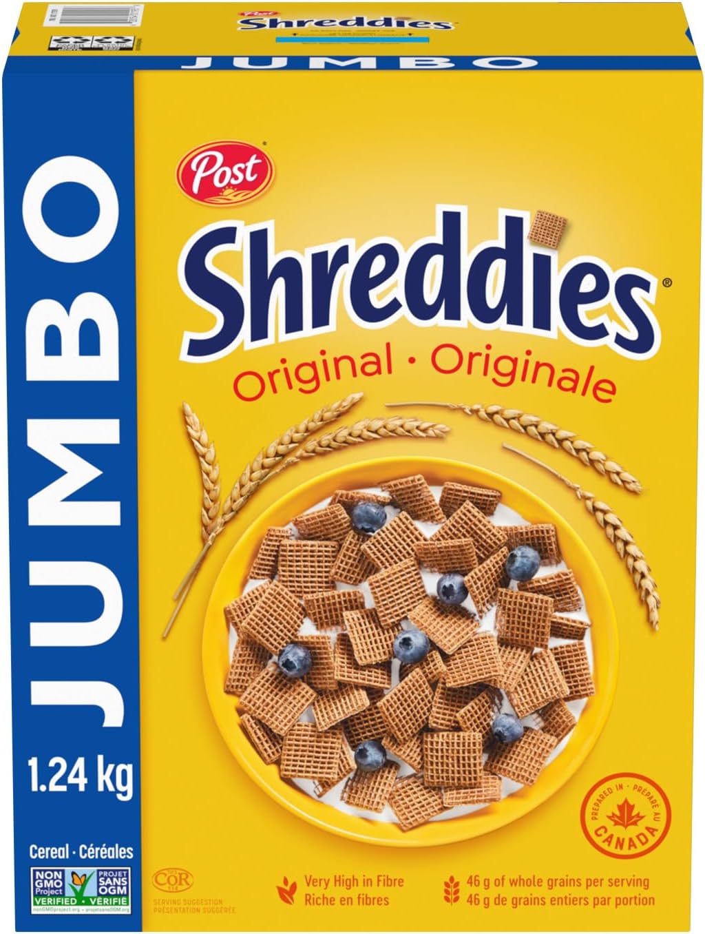 Post Jumbo Shreddies Cereal, 1.24kg/43.73oz (Imported from Canada)
