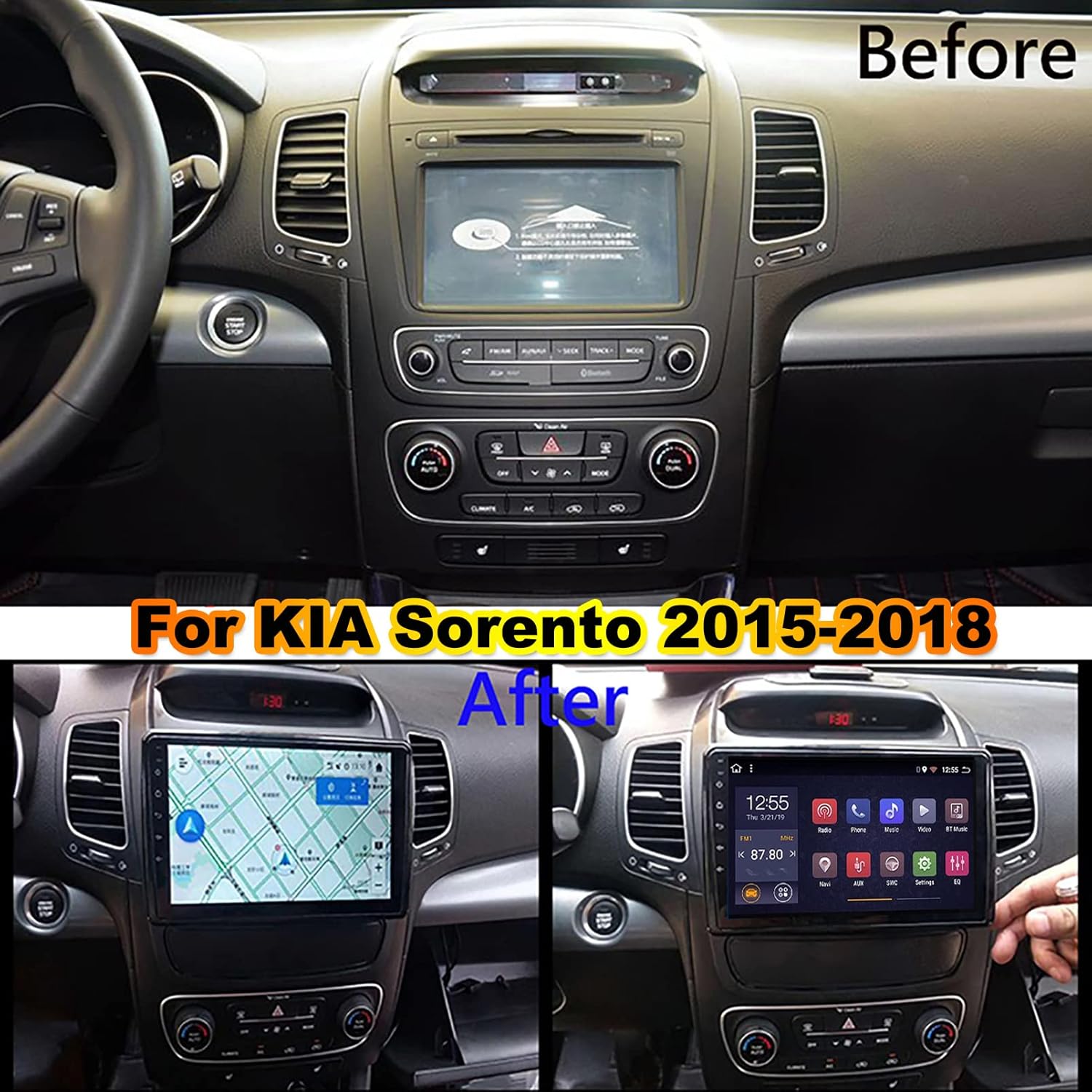 4/8 cores Android 11 car DVD Multimedia Player ForKIA Sorento 2015 2016 2017 2018 FM AM Radio Video Stereo GPS navi Audio System RDS DSP DAB OBD Steering Wheel Contro Mirror Link
