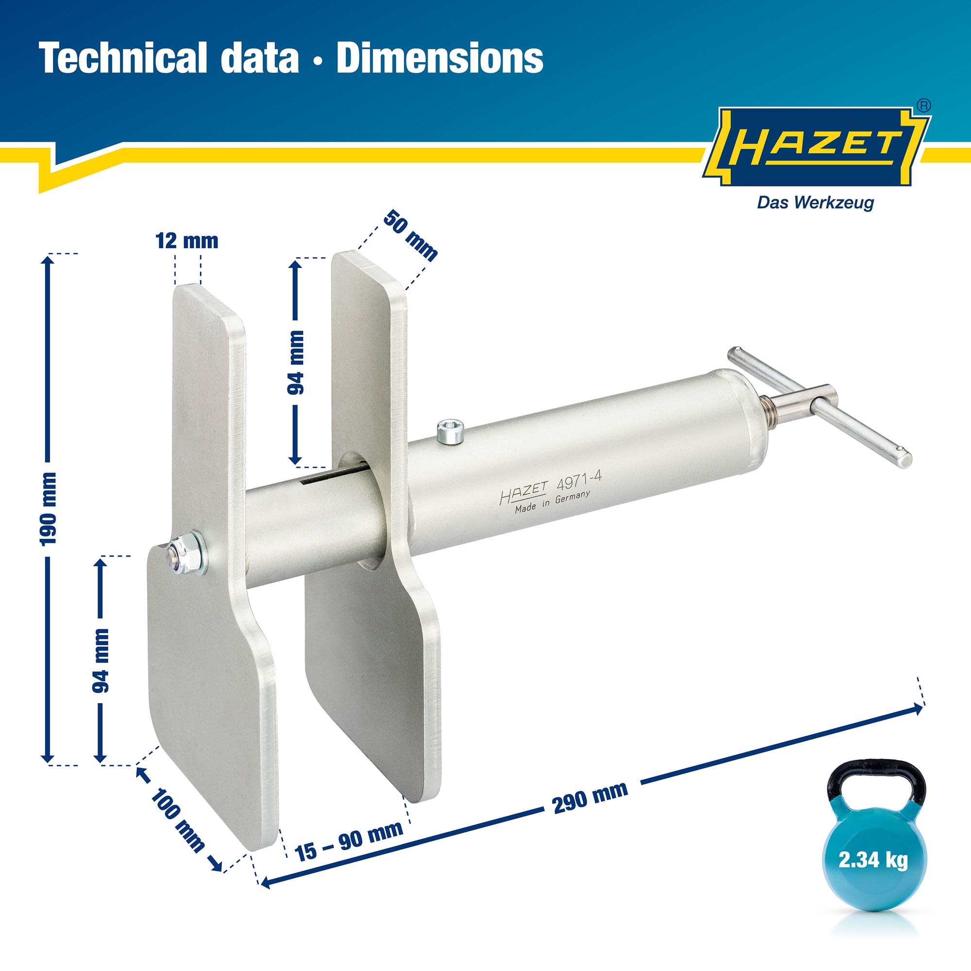 HAZET 4971-4 Kit herramientas giro/retroceso émbolo pinza de freno
