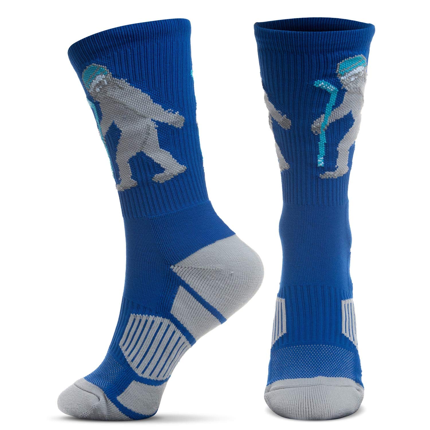 Hockey Athletic Woven Mid-Calf Socks | Hockey Yeti Socks | Blue, Multi, One size