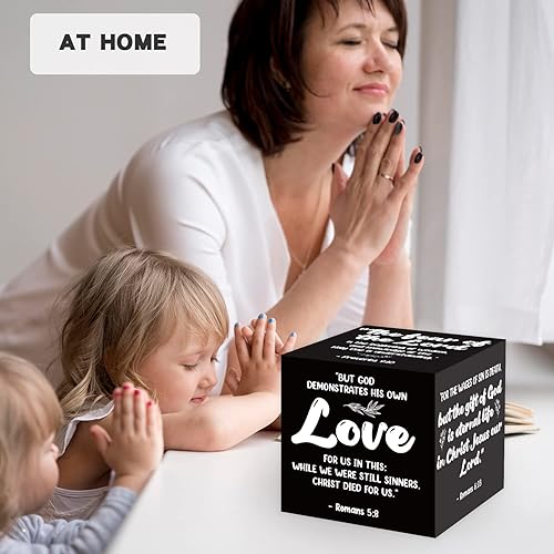 Miniatura 6 de Azbuk 2 cajas inspiradoras con versículos bíblicos cristianos, decoración de oración de petición para el hogar, oficina, escritorio religioso,