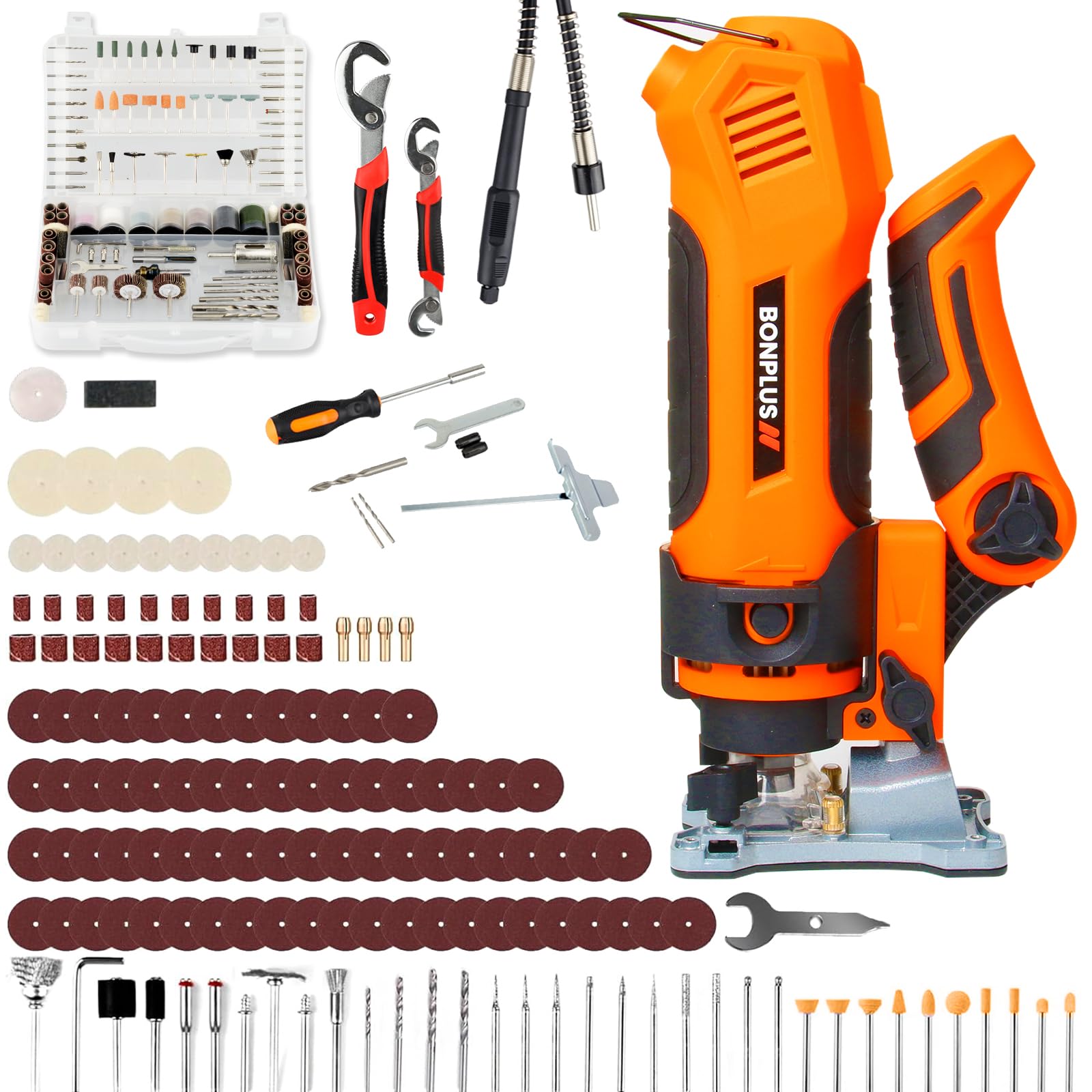 Multitool Power | Herramienta Multifunción | Amoladora | 287 Piezas | 550W | Eje Flexible | Grabador Vidrio | Sierra Eléctrica | Hogar