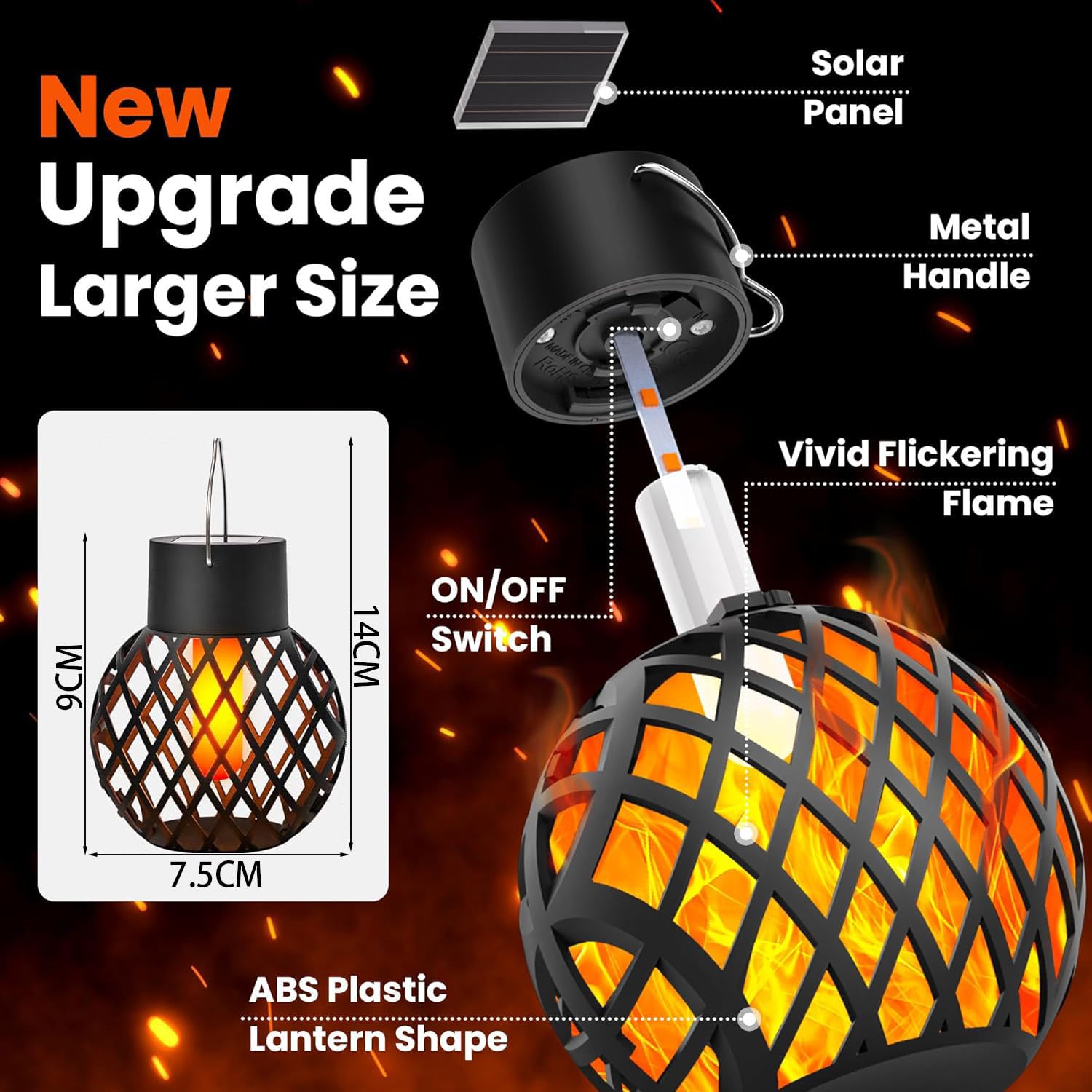 Solarlampen für Außen Hängend x8, Gartenleuchten Solar Hängelampe Outdoor mit Clips, Solar Hängeleuchte, Solarleuchte Hängend, Led Hängelampe Outdoor, Solarlampe Baum für Garten, Hof, Camping Deko.