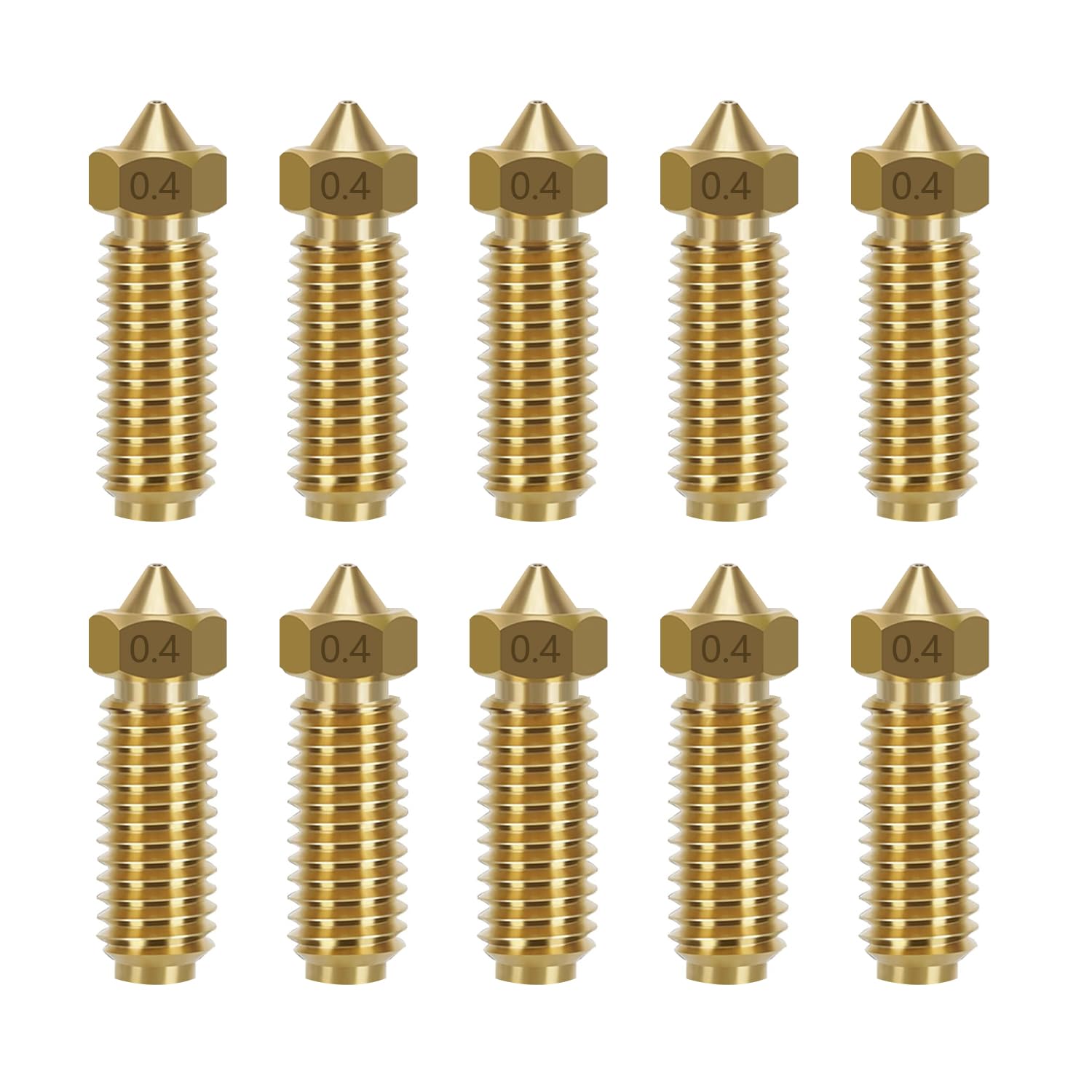 HysiPrui 3D Printer Extruder Hotend Nozzle Kit, Included 10pcs 0.4mm Brass Nozzles, High Temperature and Wear Resistant 3D Printer Accessories Replacement Parts for Anycubic Kobra 3