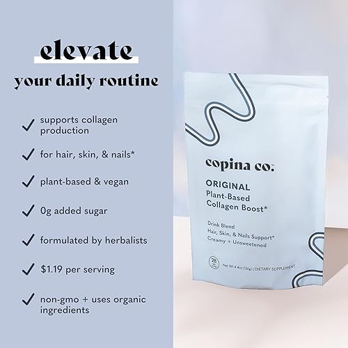 Miniatura 3 de Copina Co. Mezcla de crema de colágeno vegano original: bebida de batido de colágeno a base de plantas, mezcla cremosa vegana | Sabor original | 3