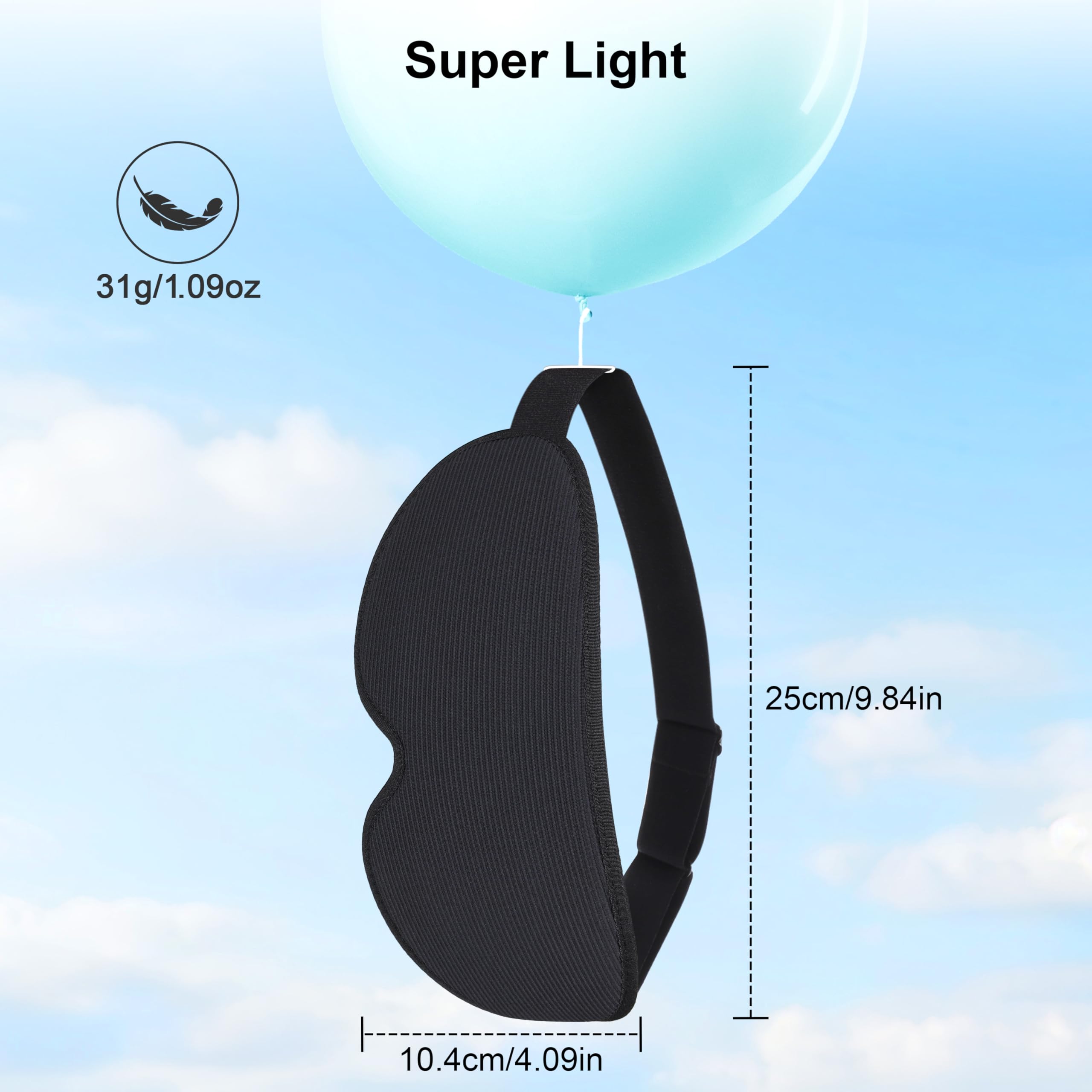 Gritin 100% Anti-Luz Antifaz para Dormir, Máscara Dormir para Mujer y Hombre, Sin Presión Ocular para Durmientes de Lado - con Correa Ajustable y Tapones, Ultrasuave y Cómodo para Dormir, Viajar