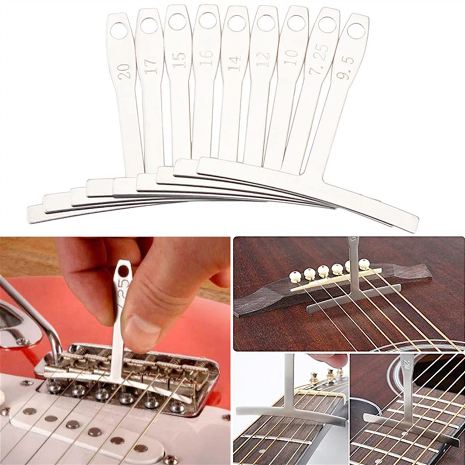 Zestaw Narzędzi Do Czyszczenia Naprawy Gitary Nawijarka Do Strun Gitarowych Ściągacz Do Pinów Klucz Linijka Wybiera Śrubokręt Z Torbą Profesjonalny Narzędzia do Gitary