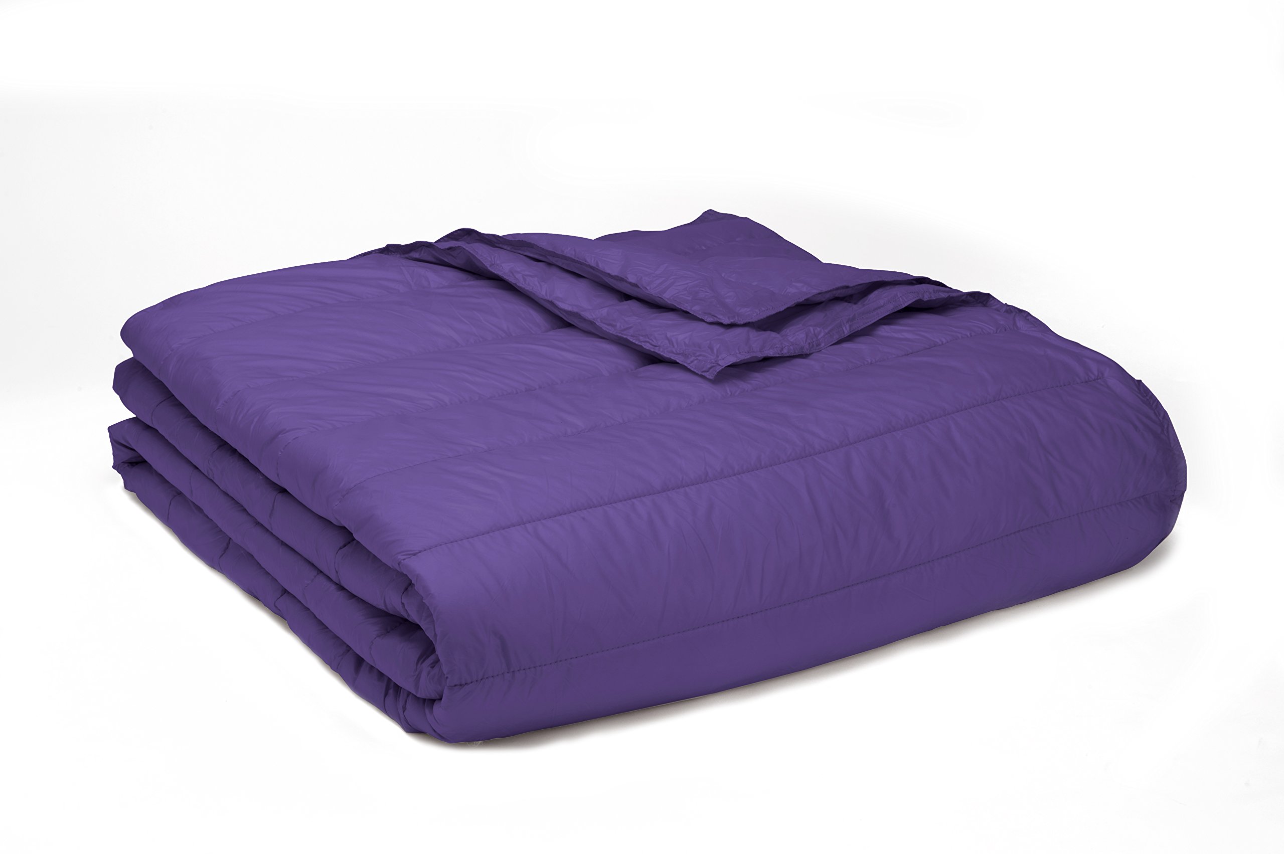 PUFF Coperta Piumino Alta Loft 127x177 Cm | Impermeabile Per Interni/Esterni | Nylon Ultra Leggero Con Imbottitura In Poliestere | Compatta Da Viaggio Con Borsa Inclusa | Colore Viola