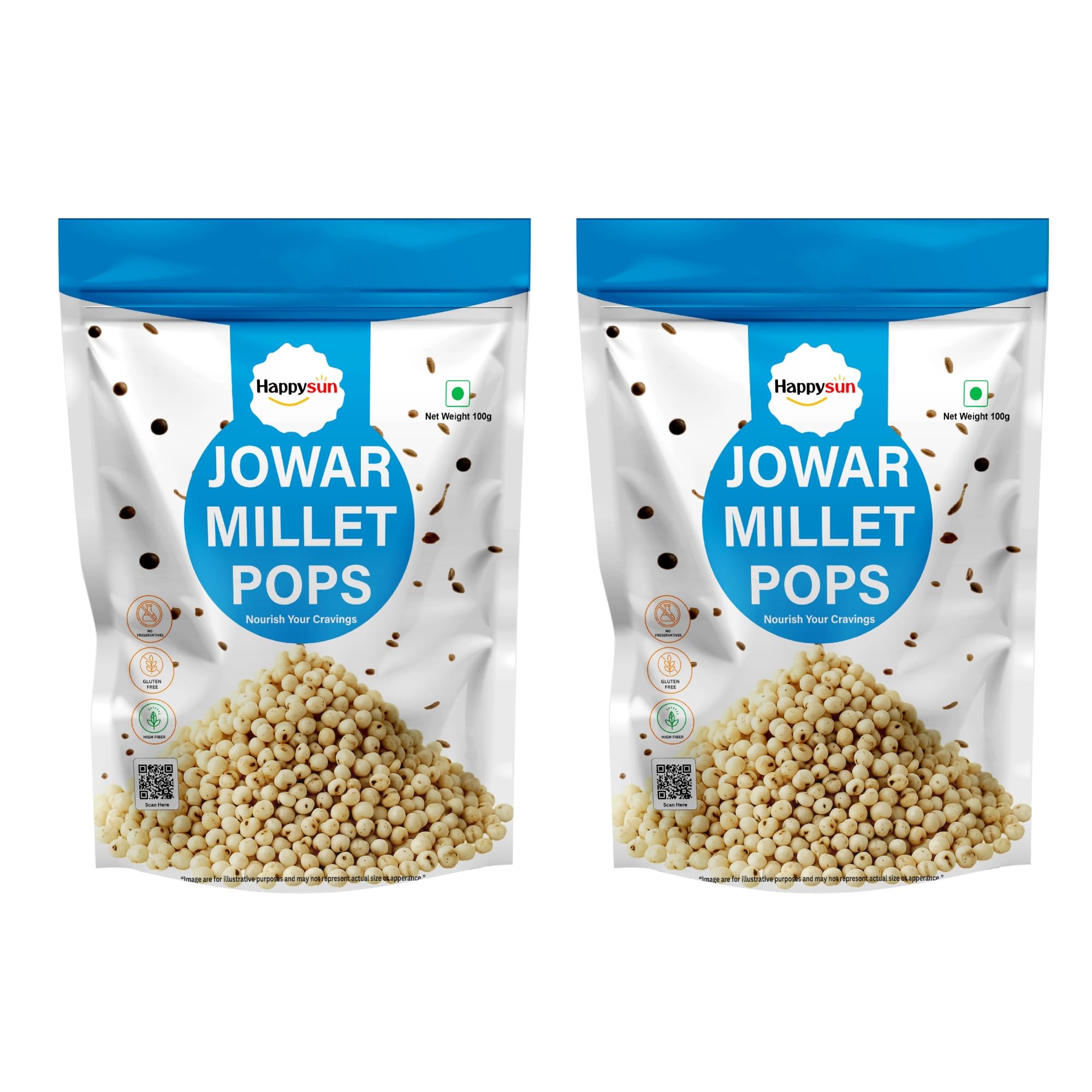 HAPPYSUN Jowar Millet Pops 100g x 2 | Crispy Snack with North East Spice Blend | No Palm Oil-image-31