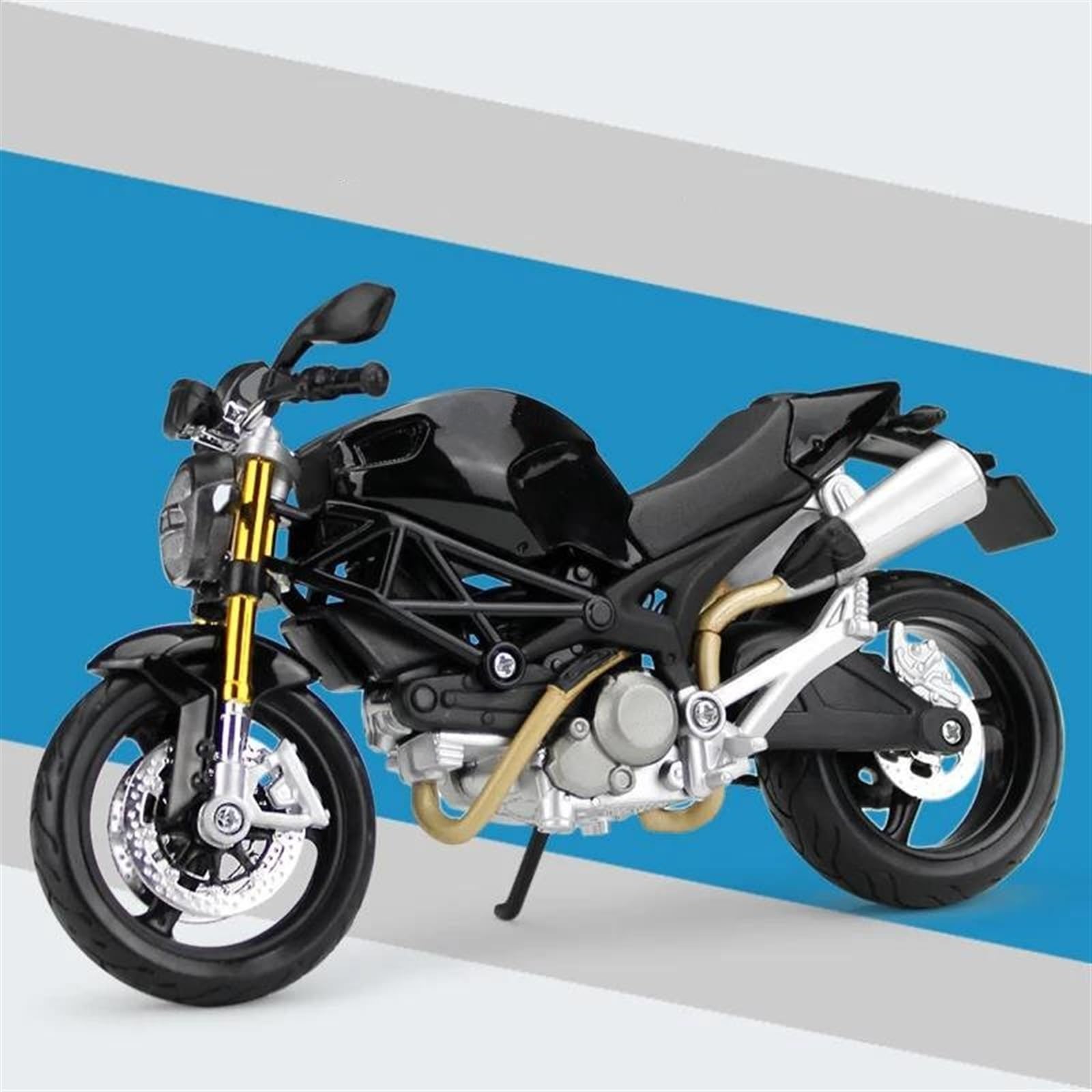 SEYXF Motorbike Toy 1/12 for Ducati 696Monster Motorcycle Model Diecast Metal Simulation Toy Gift(Black Retail Box)