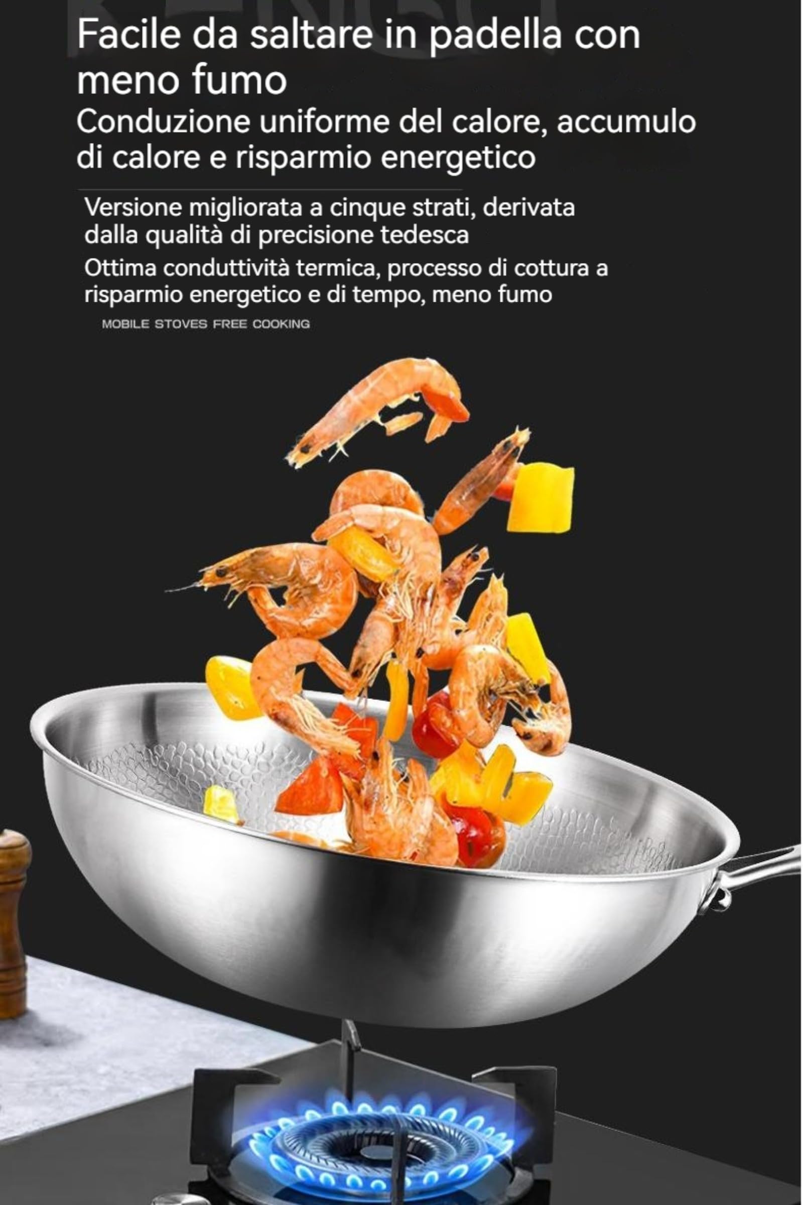 Generico Titanium Hammered Pan PRO con Coperchio, 2025 padelle antiaderenti multifunzionali Ultra Resistenti e AntiGraffio per Cucinare