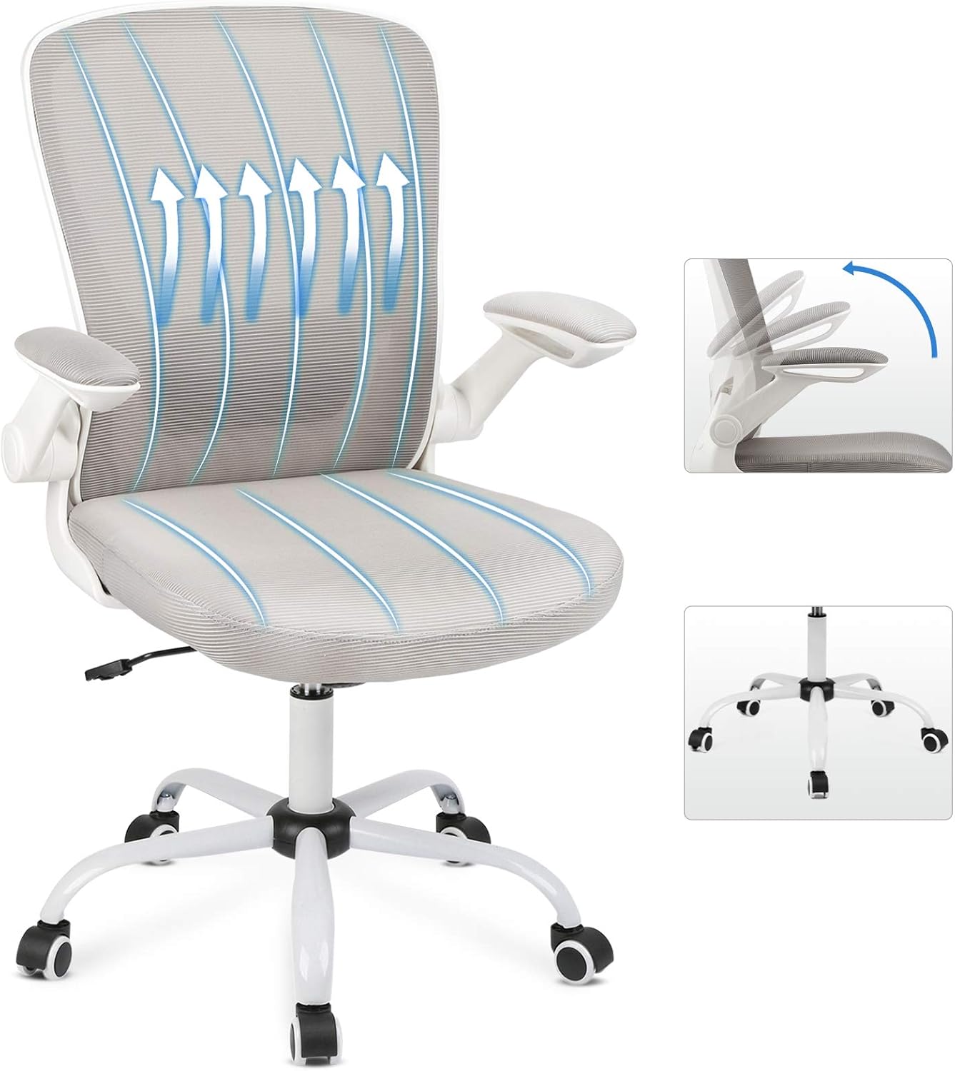 Ergousit Home Office Chair, Ergonomic Office Chair with Large Seat Cushion, Computer