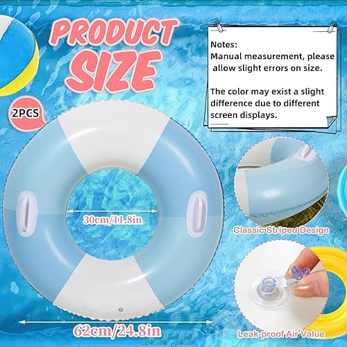 Miniatura 3 de Tubos de piscina, 2 flotadores inflables de piscina para adultos, flotadores de piscina inflables, balsa de piscina, fiesta, agua, verano, playa,