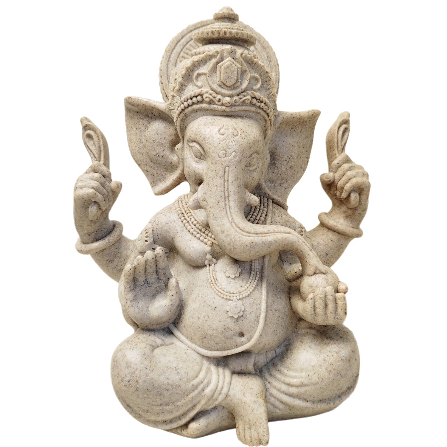 Yahu Lando Indian God Lord Ganesha Statue,Hindu Elephant Statue Ganpati Idol Buddha Sculptures,Hindu Gift,Home Temple Mandir Meditation Yoga Room Decor 7.87"(Sandstone)