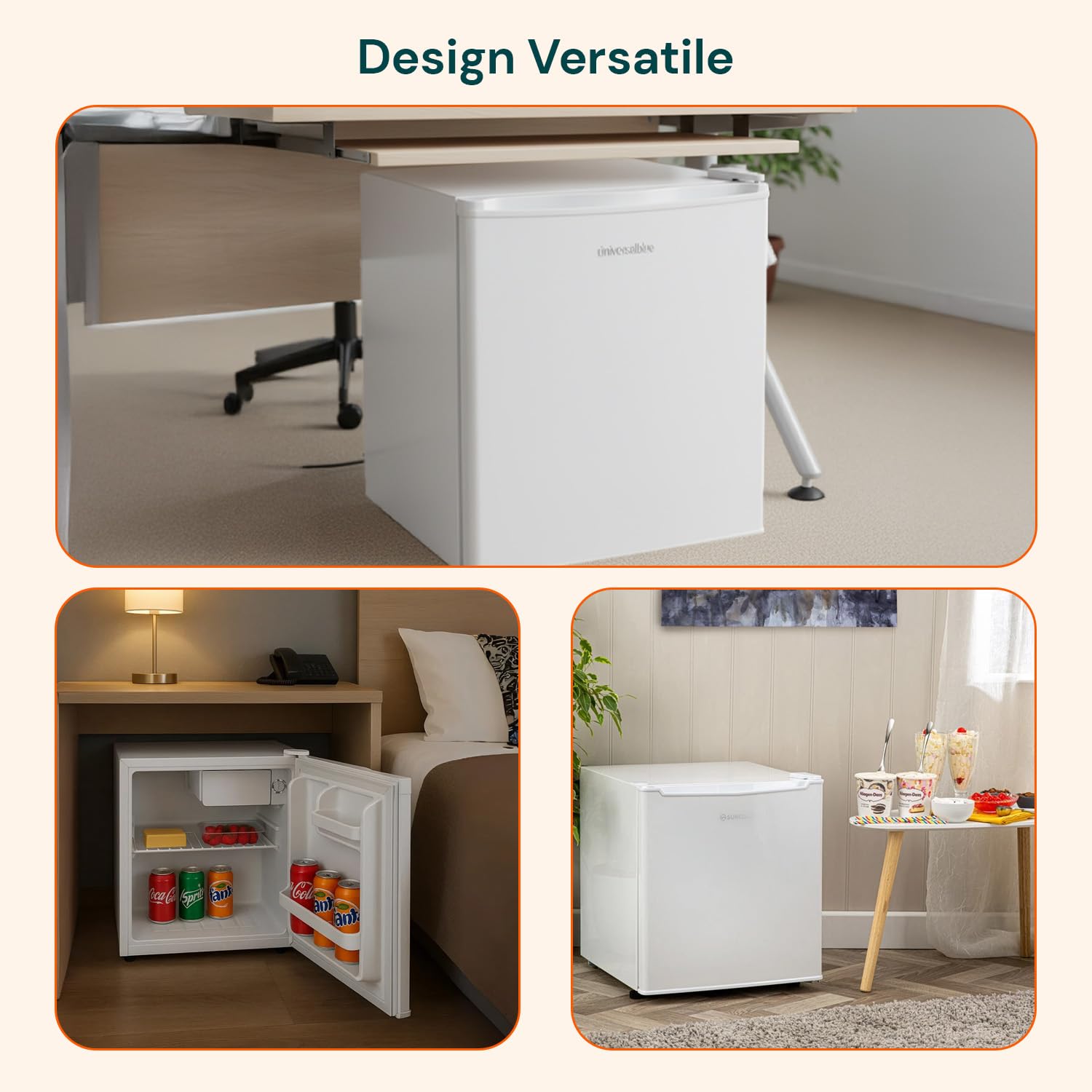 Avilia - Mini Frigo da Banco 45L con Vano Refrigerante e Porta Reversibile – Frigorifero Piccolo Compatto e Silenzioso per Ufficio, Camera o Spazi Ridotti