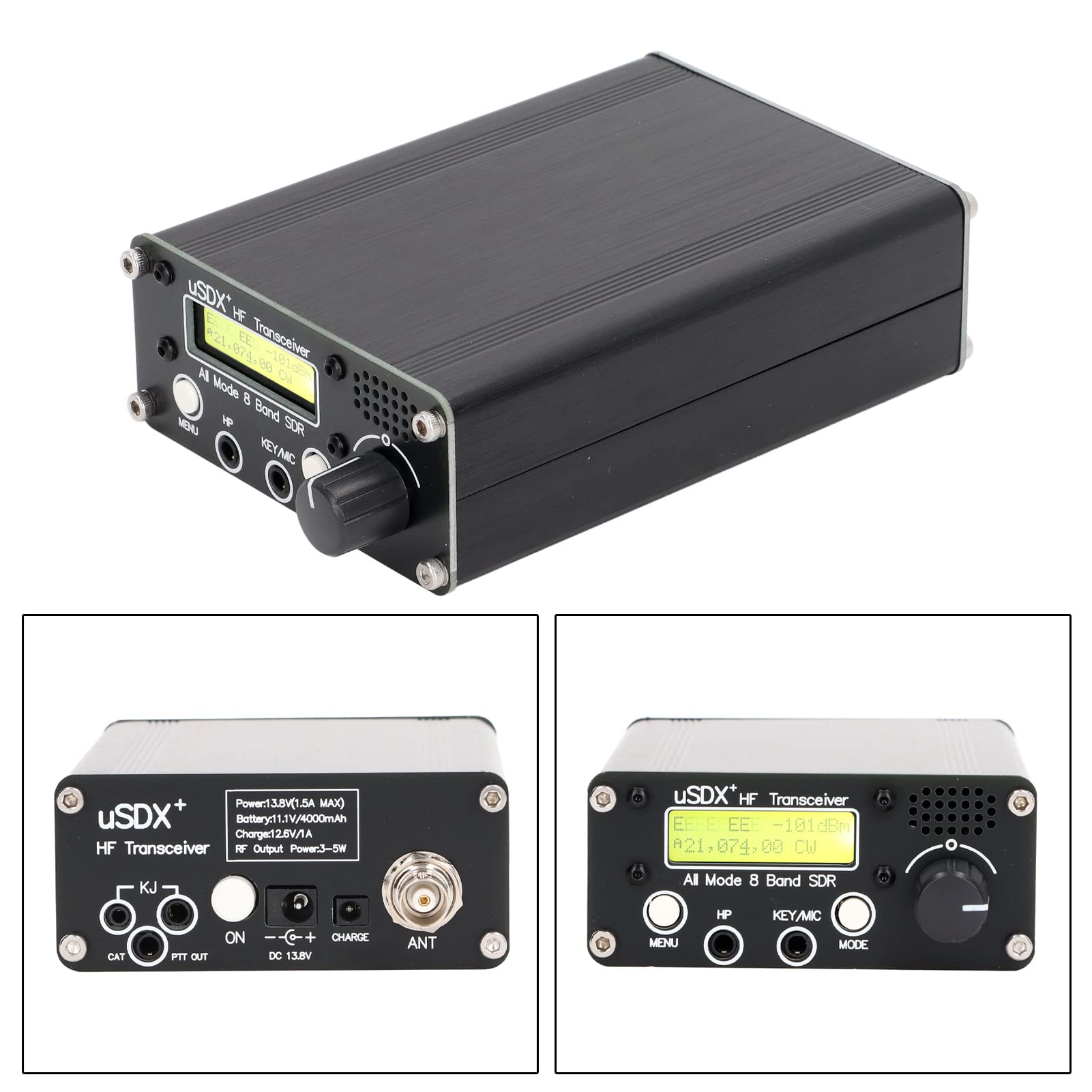 Ricetrasmettitore Radio Ricetrasmettitore Elettronica per veicoli Elettronica per auto Radio a 8 Bande Ricetrasmettitore LCD SDR Full Mode HF SSB QRP con Connettore Antenna BNC per Distanza di