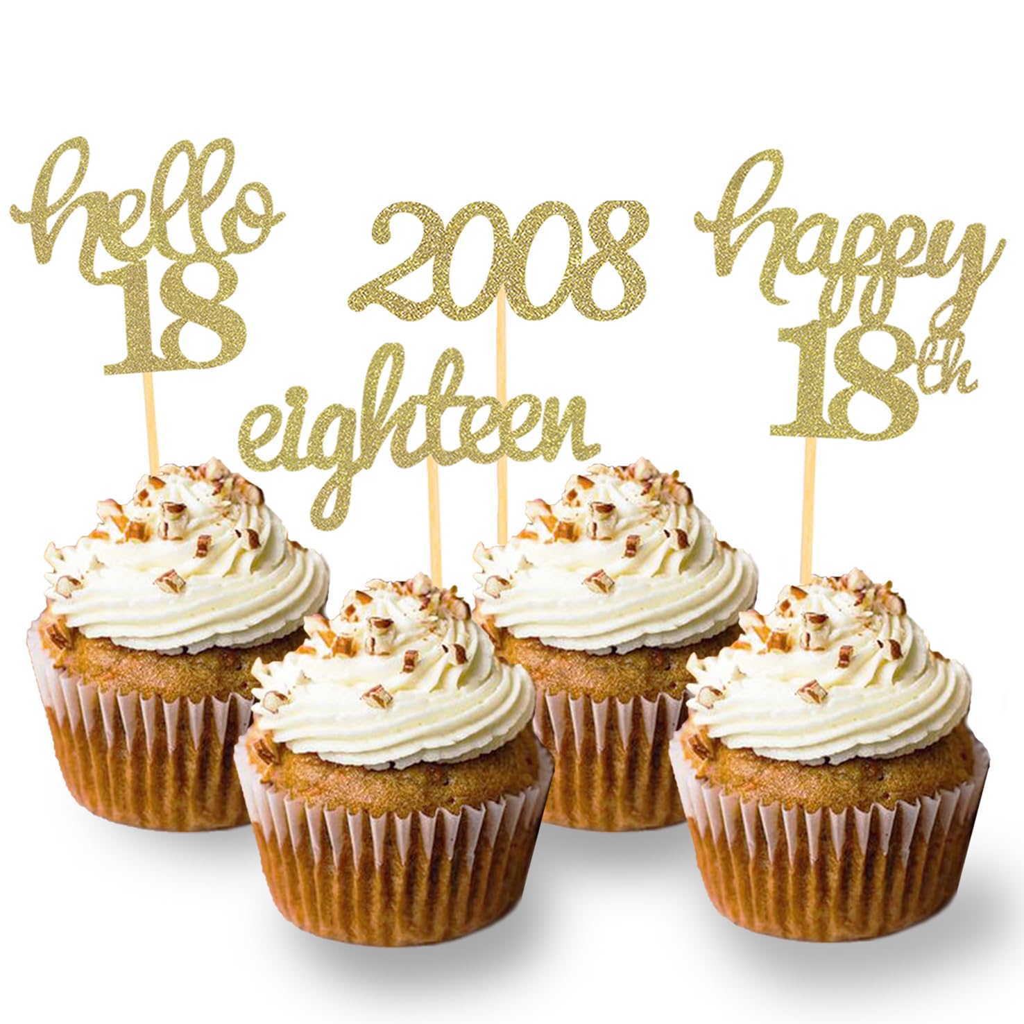 Photo 1 of Moitkptt 18th Birthday Cupcake Toppers - Gold