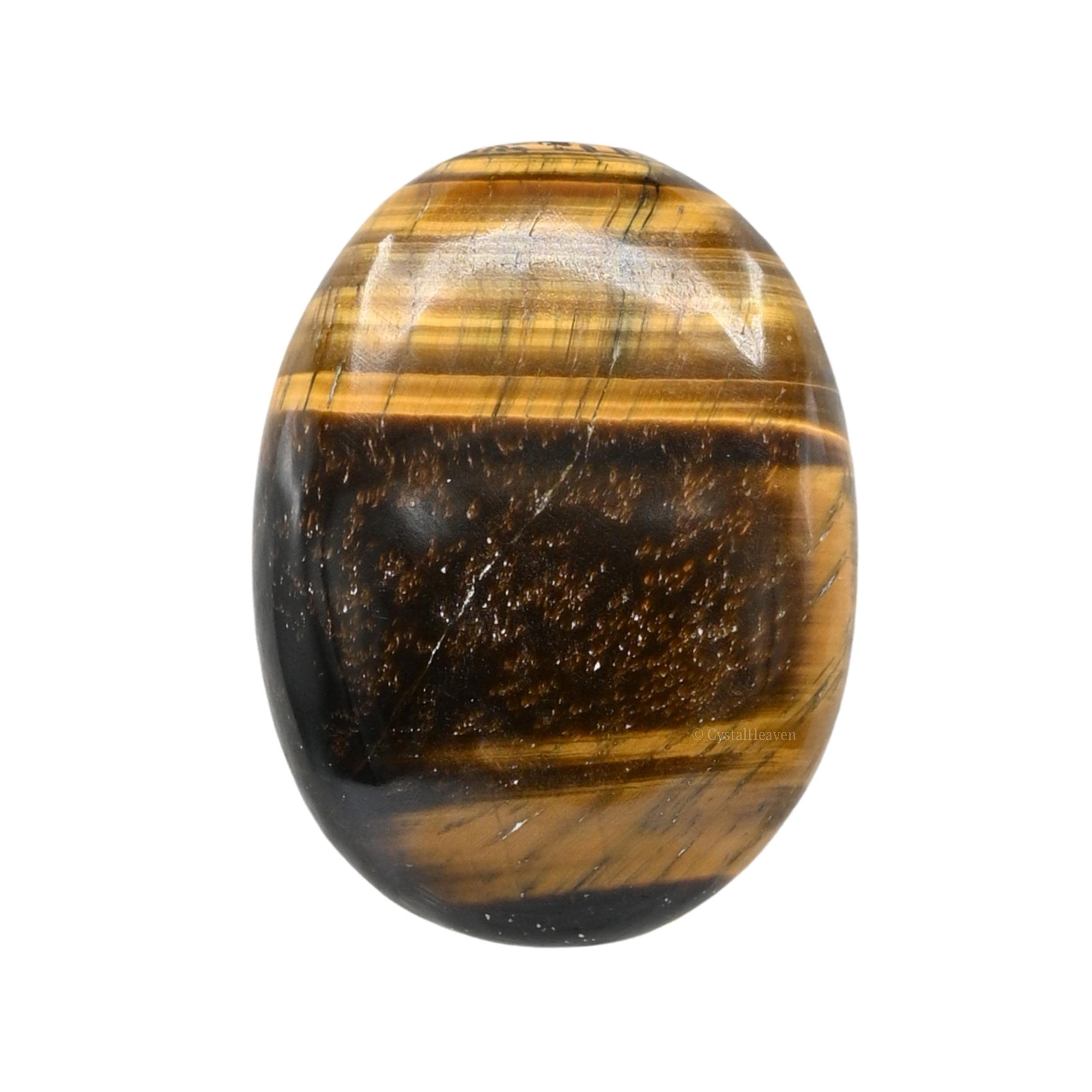 Crystal Heaven Certified Tiger Eye Agate Palm Pebbles Stones For Anxiety Stre...
