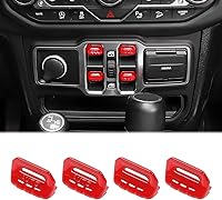 Vista 10 de CheroCar Cubierta de botón para interruptor de ventana Jeep JL, accesorios interiores para Jeep Wrangler JL JLU Gladiator JT 2018-2021 (azul)