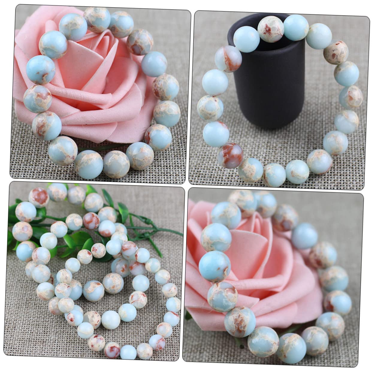 CCXXYGWJ Schmuck Blaues Armband Perle Mädchen Perlen Natürliche Miss Runde Perlen