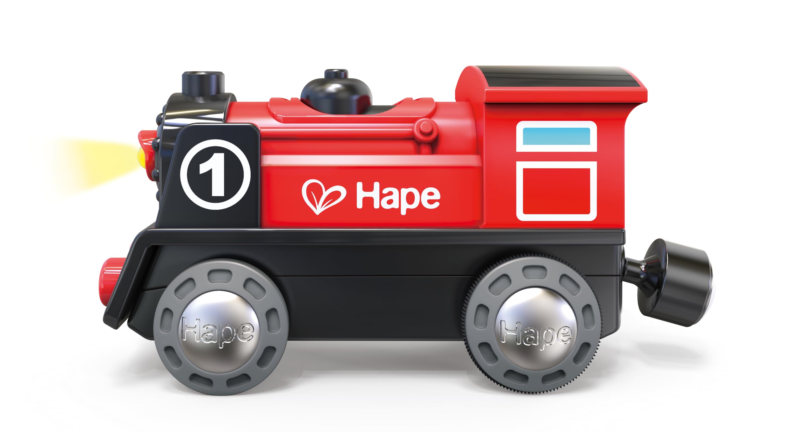 Hape Eisenbahn Set XXL, Zug Starter Set mit großem Schienen Ausbau, Zubehör & Lok Erweiterung, Holzeisenbahn Komplettset ab 3 Jahren