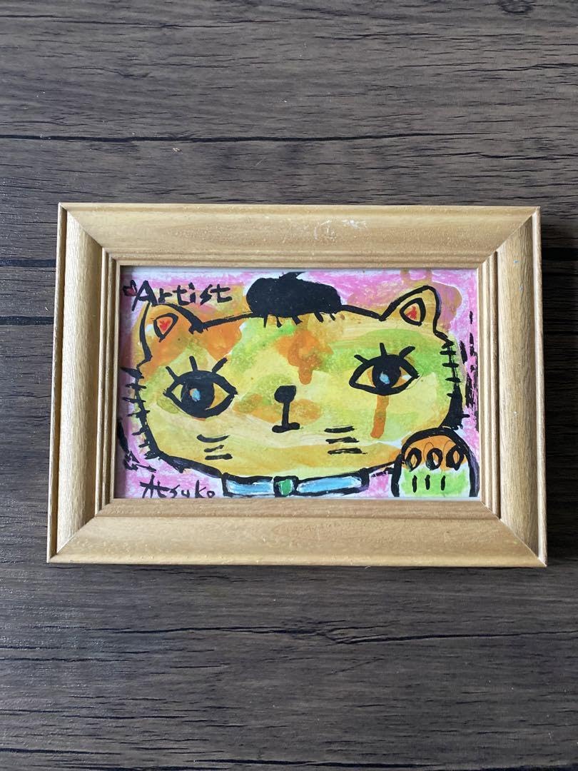 Amazon.co.jp: アート アクリル画 抽象画 猫の絵 かわいい 優しさ