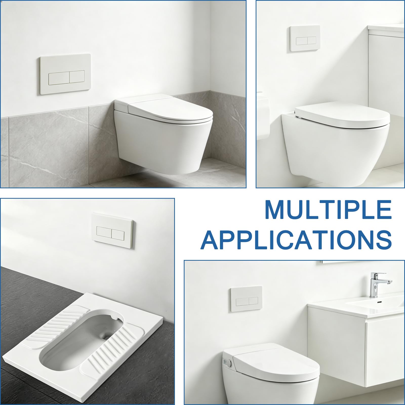 WC Drückerplatte kompatibel mit Geberit Sigma 01 20 30 50, Betätigungsplatte für UP300 UP320 Spülkasten mit Montagerahmen & Schrauben