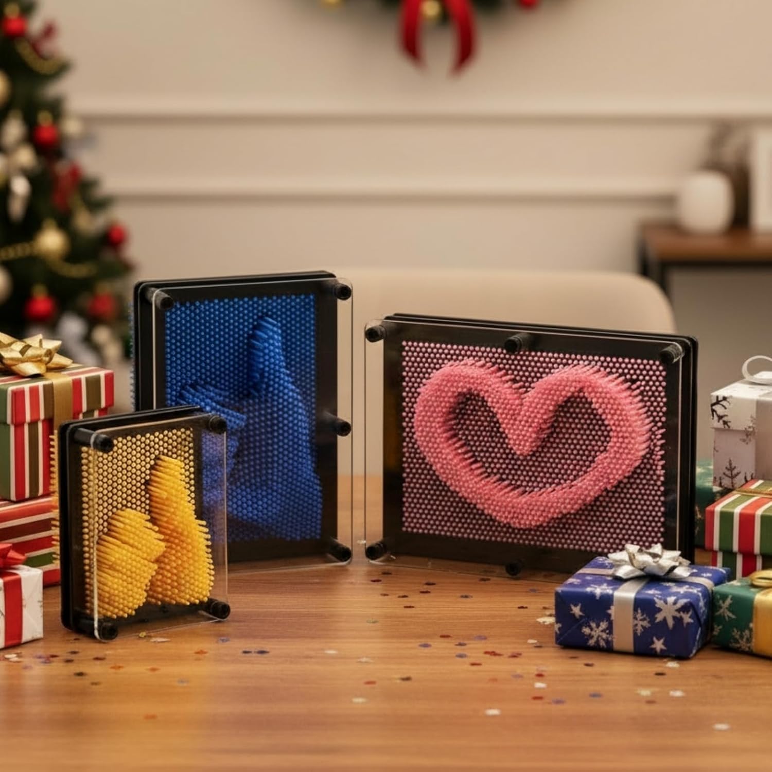 Giocattolo da Gioco 3D Pin Art, Bacheca in Plastica Impressione Scultura Ad Ago Giocattoli a Forma di Mano Modello Clone Sollievo Dallo Stress Giocattoli da Scrivania Decorazioni