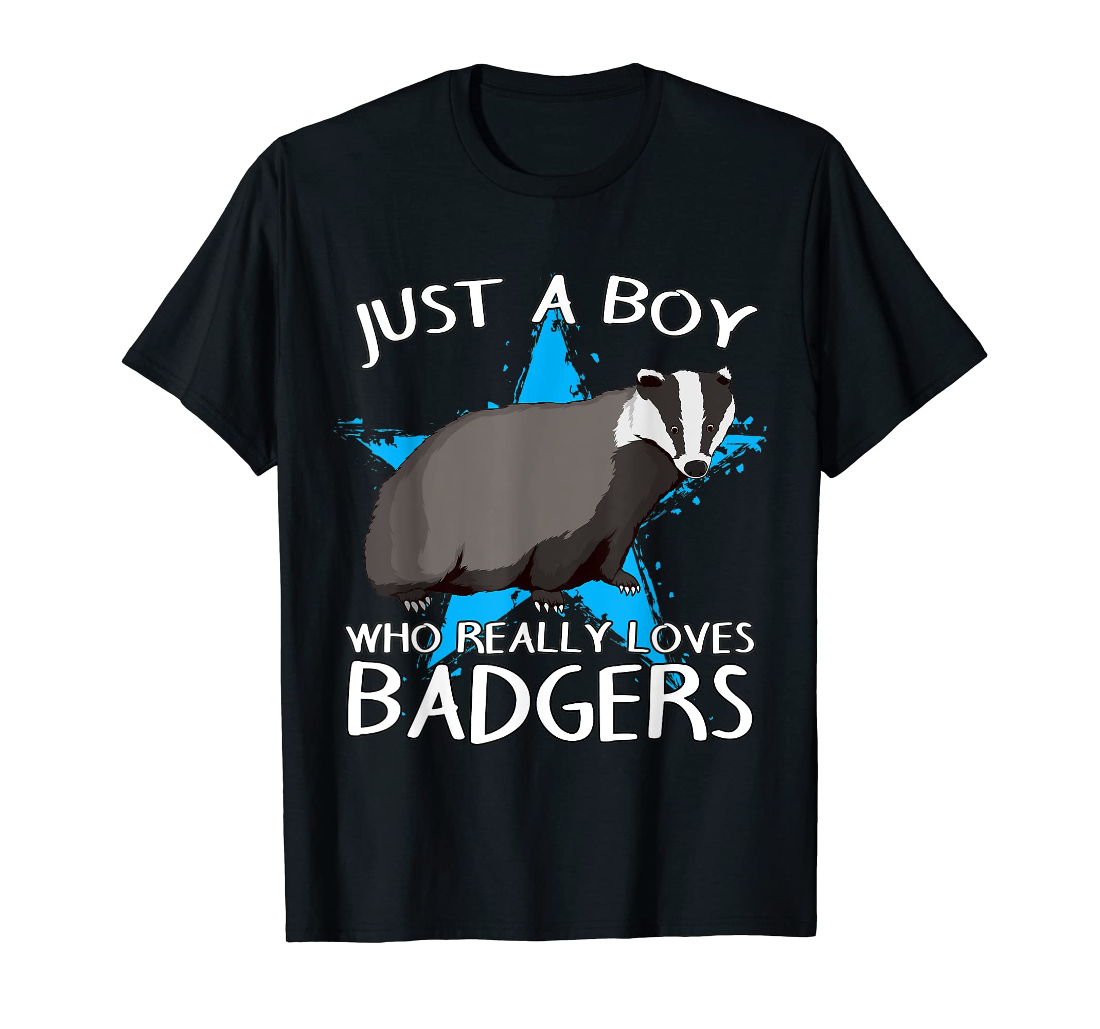 Funny Badger Gifts for Men & BoysBadger Badger Just A Boy Who Really Loves Badgers T-Shirt