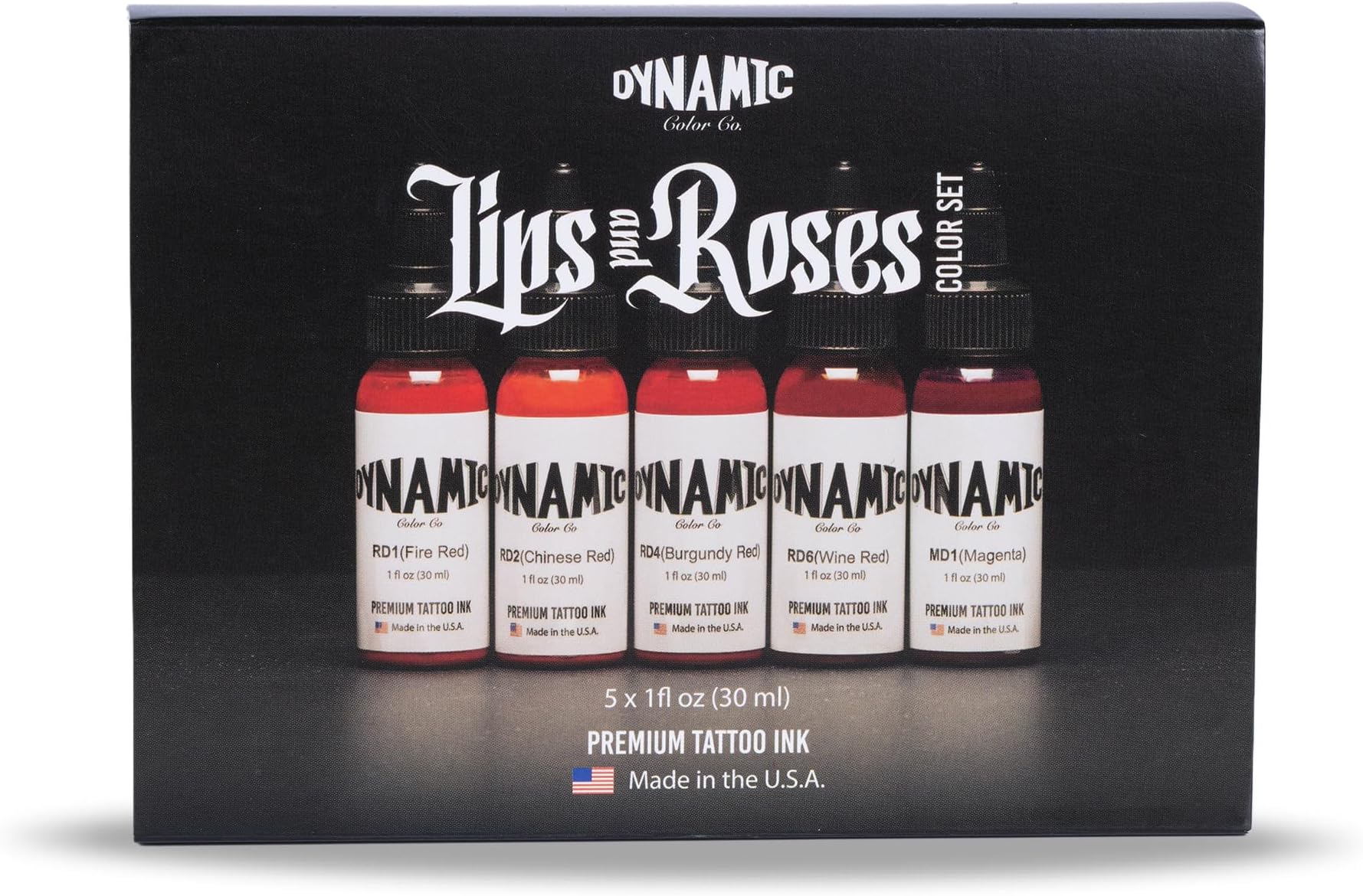 Dynamic Color Lips and Roses Set, Made in USA Since 1990, 1 oz | Sterilized and lot-numbered for full traceability; established American brand trusted by artists worldwide
