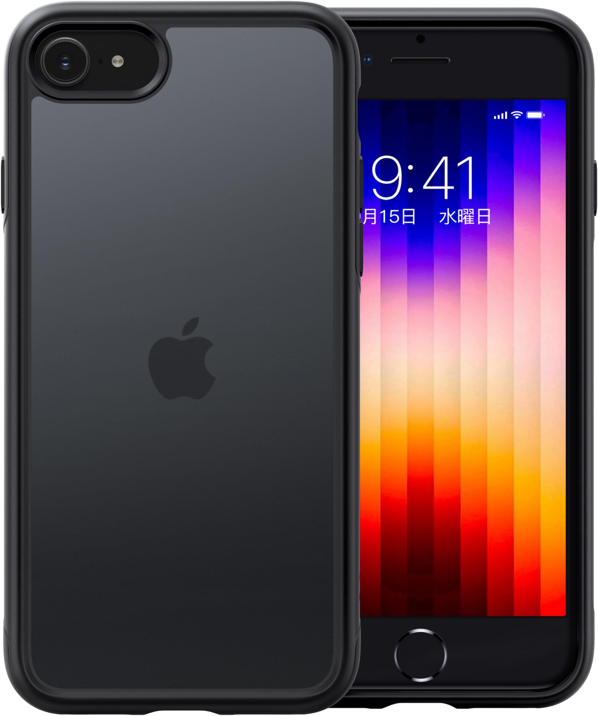 【経営者が選ぶ・米軍MIL新基準】CASEKOO iPhone se se2 se3 7 8 用 ケース 耐衝撃 滑り止め マット半透明 スマホケース ストラップホール付き スマホスタンド付き 保護 iphonese第3世代 第2世代 アイフォン 7 8 se2 se3 se 用 4.7インチ カバー(マットブラック)