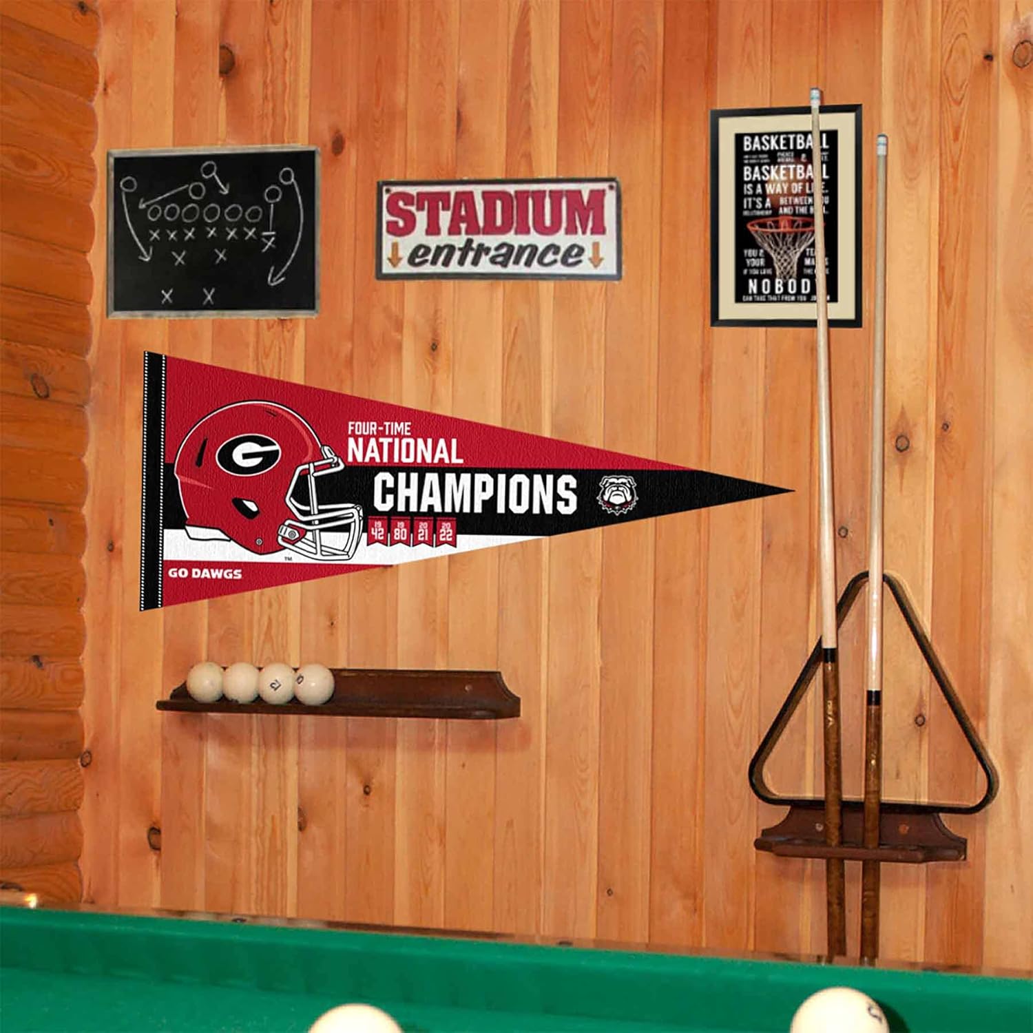 Georgia Bulldogs College Football 4 Time National Champions Pennant Banner Flag - Image 2