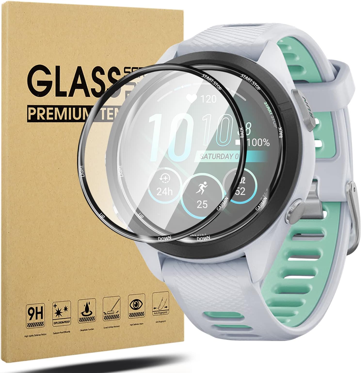 Suoman 2-Pack for Garmin Forerunner 265S Screen Protector, [Anti-Scratch] Ultra-thin High Definition Soft Screen Protective Film