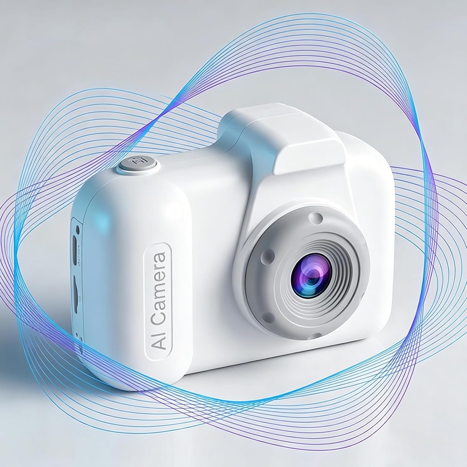 AI Kids Camera HD Dual Lens with AI Voice Chat & Object Recognition (TF Card Not Included) Mini Selfie Digital Camera 2.4in IPS Screen Gift for 3-8 Years Old Girl (White)