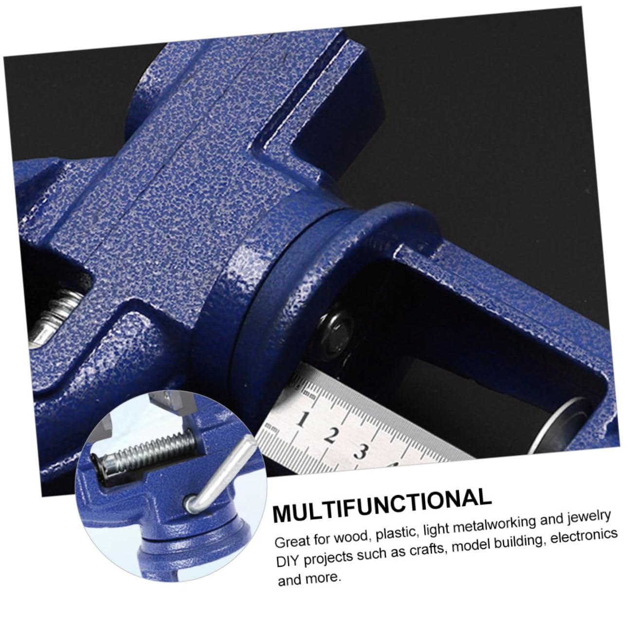 Étau D’établi Rotatif de Petite Taille à Base Pivotante, Bleu