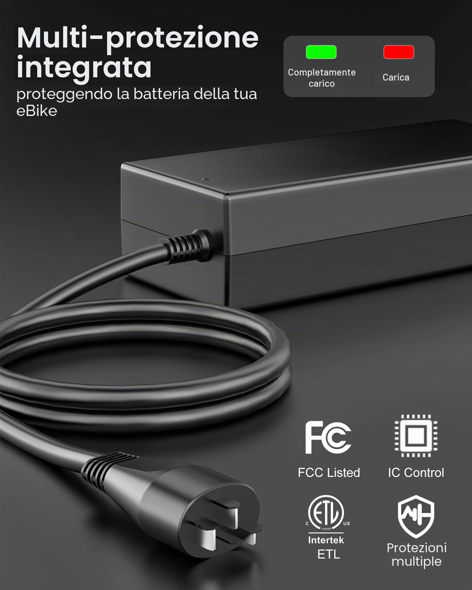 36V 42V 4A Caricabatterie per Bosch per Bosch PowerPack 300/400, PowerTube 400, PowerTube 500/625, PowerPack 500, DualBattery 1250 Cavo di ricarica per batteria E-Bike