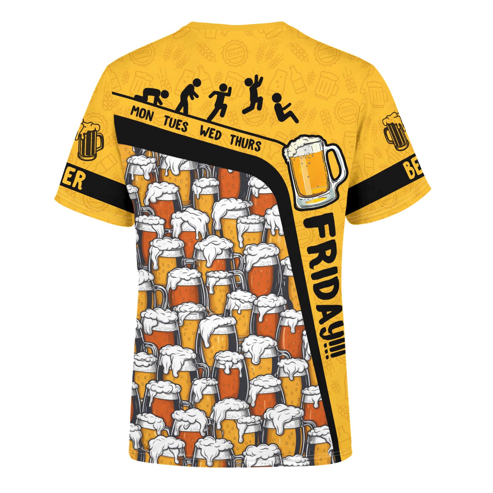DFZ Oktoberfest Bierhemd Neuheit Tee Lustig Kurzarm 3D Gedruckt Casual Urlaub T-Shirt für Männer Frauen