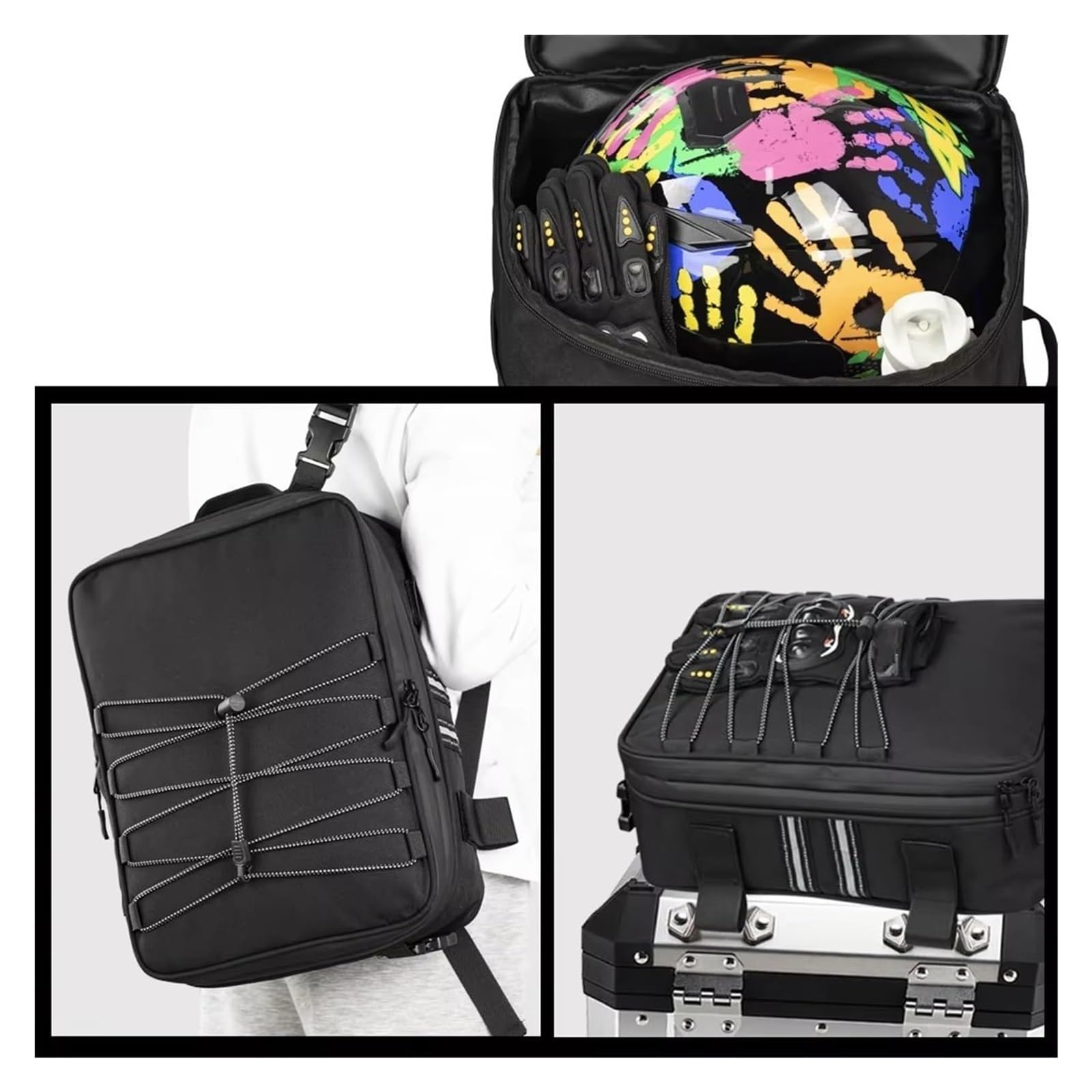 Moto Paraurti Borsa per BMW per R 1200 per GS per Adventure Moto Borsa da Sella Impermeabile Multifunzionale per Bagagli(3 Bags - a Set)