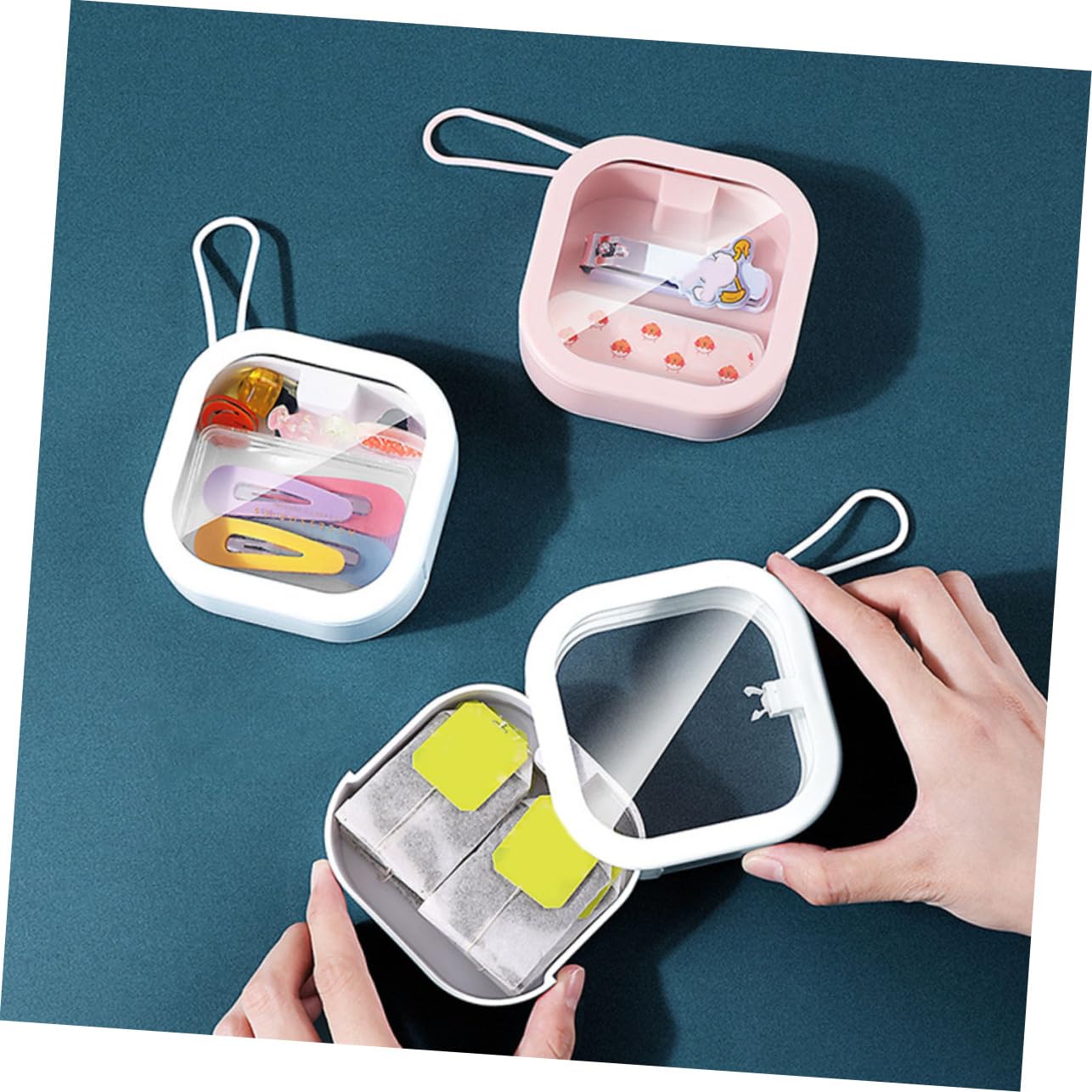10stücke Tragbare Haargummi-organizer Box Multifunktionale Aufbewahrung Für Schmuck Und Haarzubehör Für Schminktischen Und Schränken
