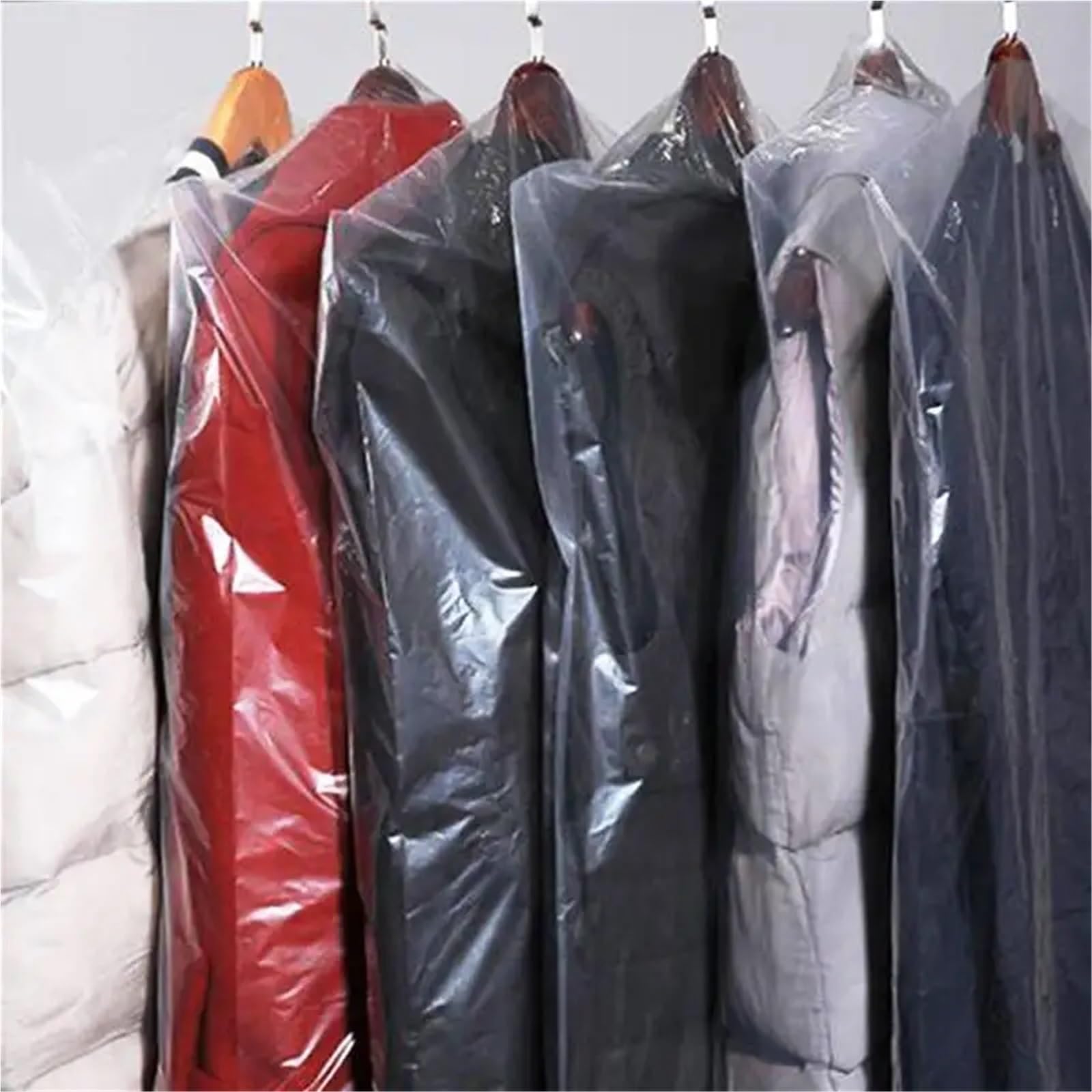 Fundas para ropa de plástico Rollo de 100 fundas plástico for ropa, impermeables, for colgar en el armario(60x120cm)