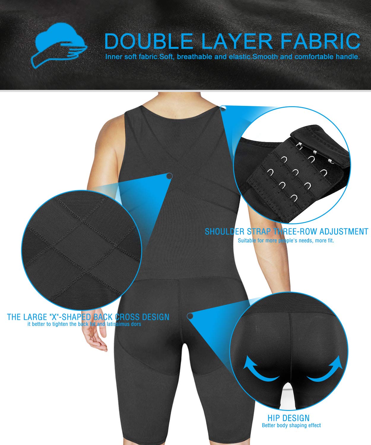 Maglietta Compressione Full Body Shaper Uomo Canotta Contenitiva Snellente Intimo Modellante Dimagrante Fascia Controllo Pancia Pantaloncini
