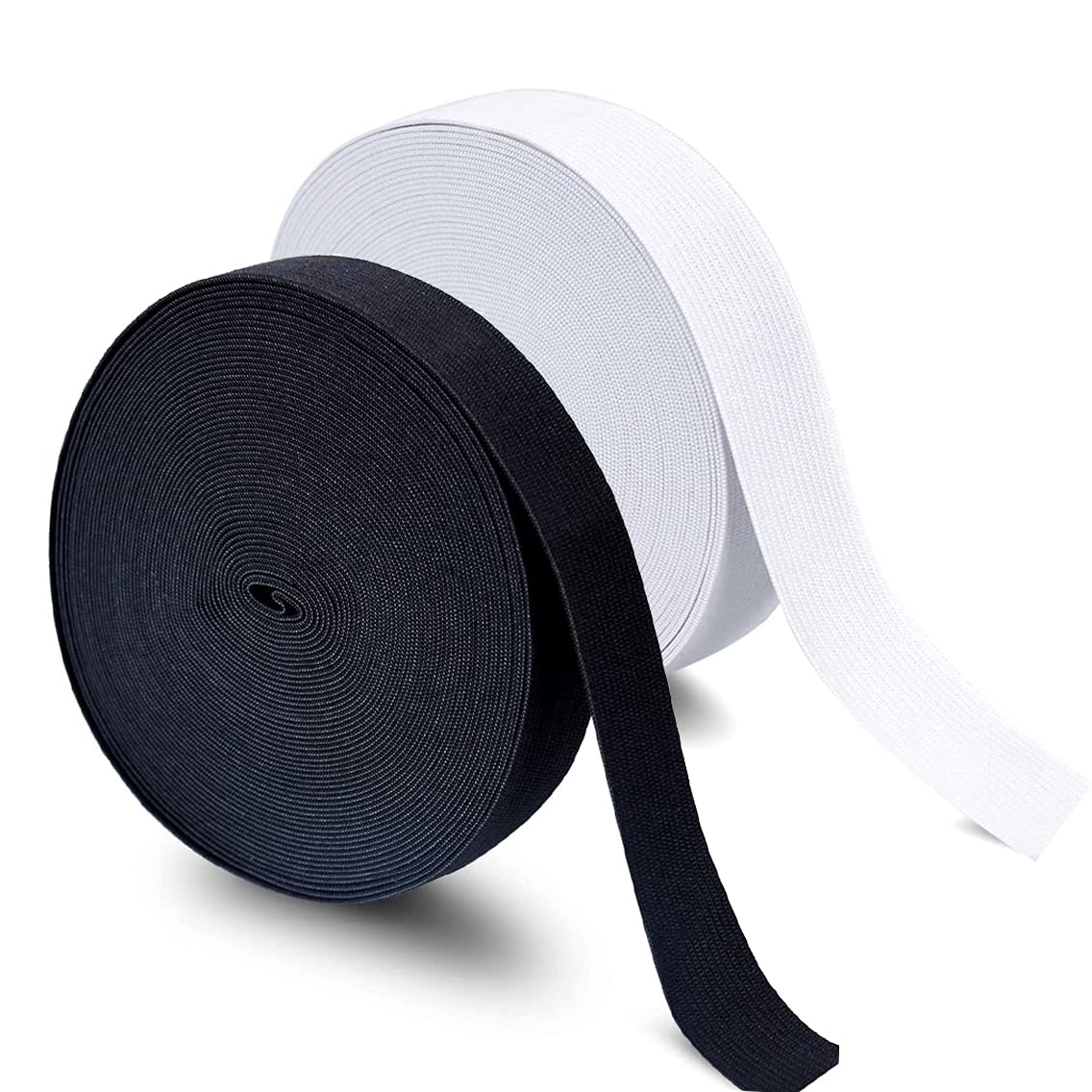 Elastic Cords Elastic Bands for Sewing Black & White Knit Elastic Spool High Elasticity Wide 1 Inch x 11 Yard