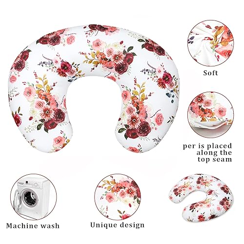 Miniatura 3 de SWESEN Funda de almohada de lactancia floral para bebé, funda de almohada orgánica suave para lactancia materna, funda de almohada para recién