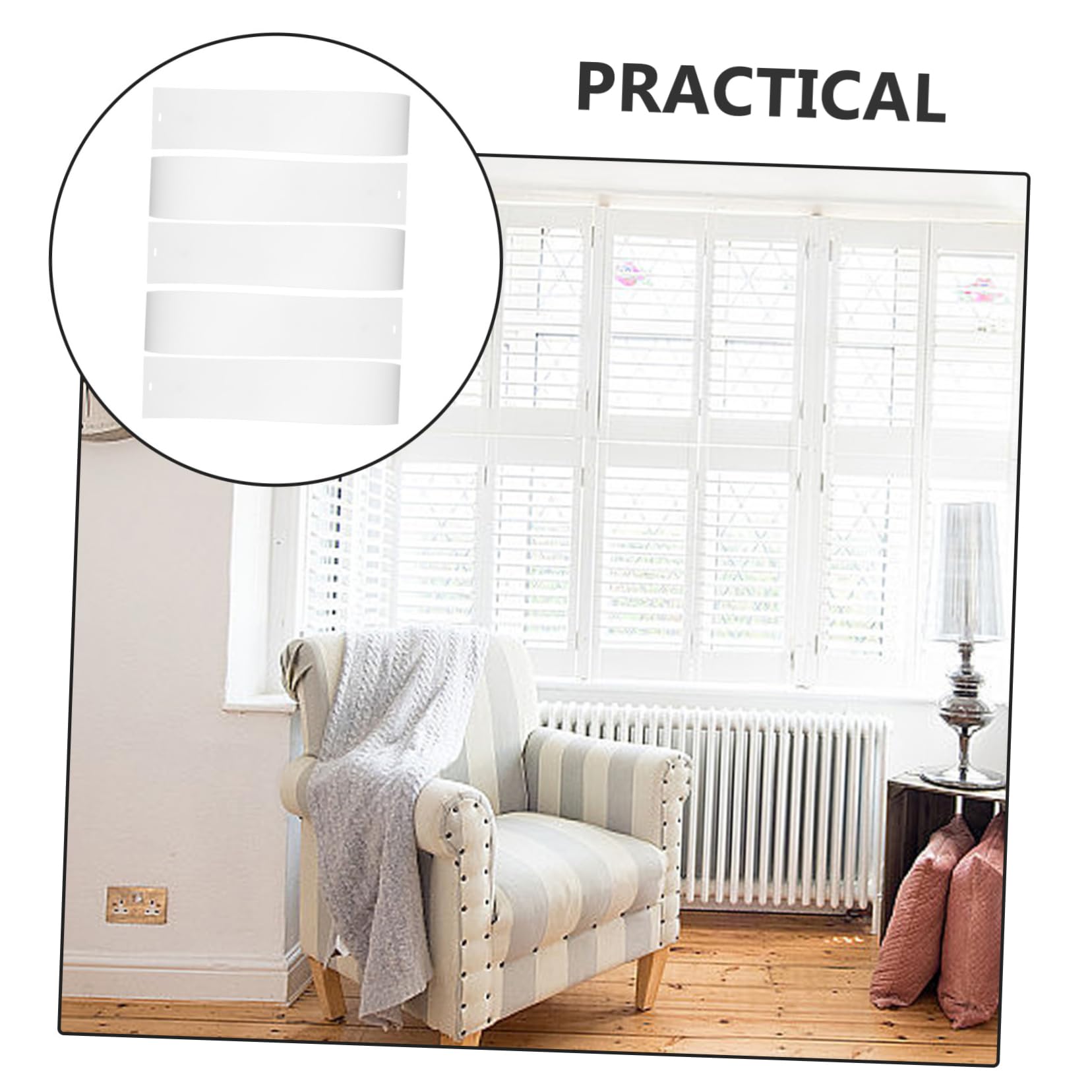 Uonlytech 20piezas Lamas De Reemplazo para De Blancas Compatibles Ventanas y Puertas Correderas Fáciles De Instalar