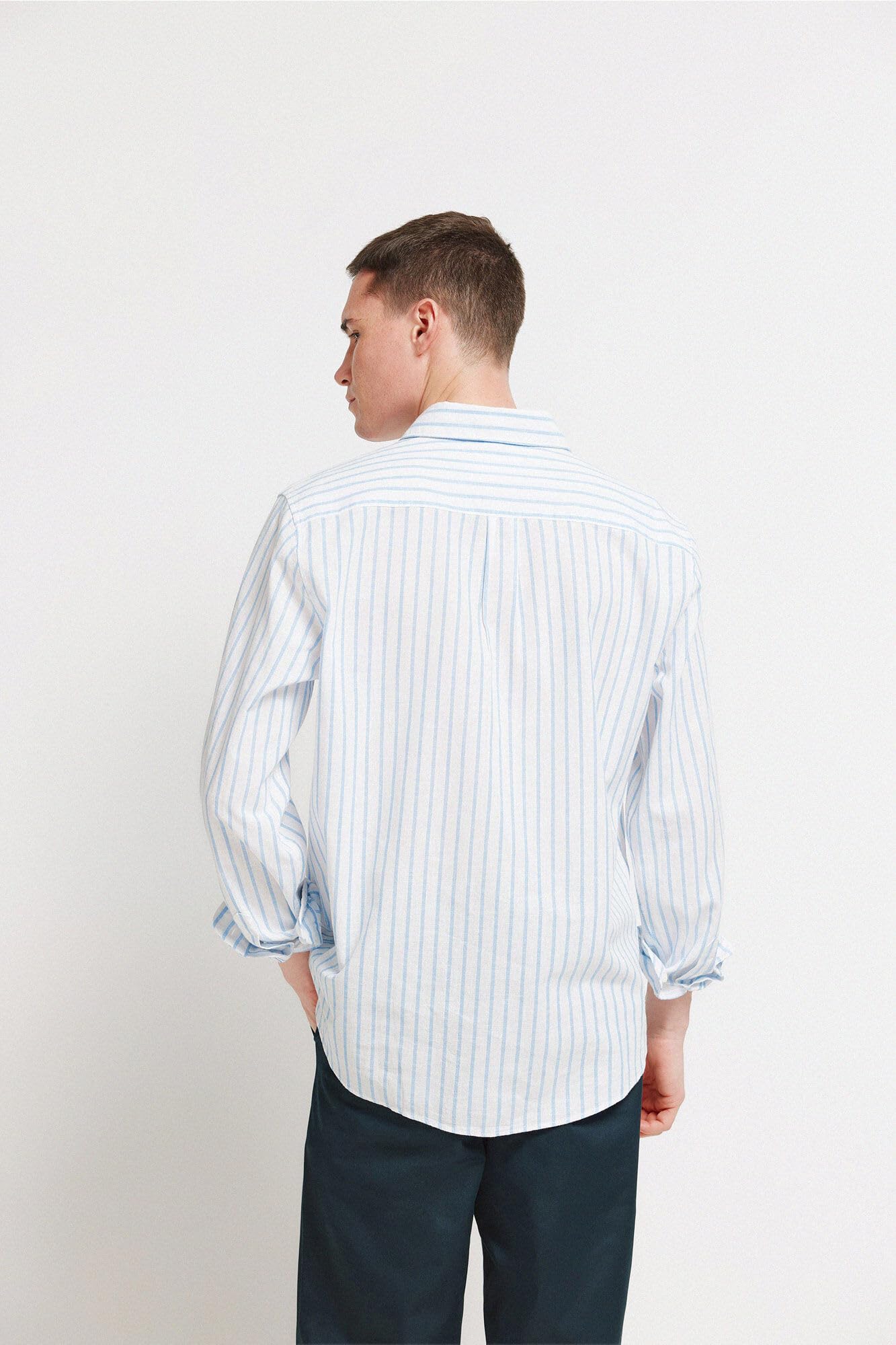 Springfield L/S Linen Striped Shirt Shirt Hombre
