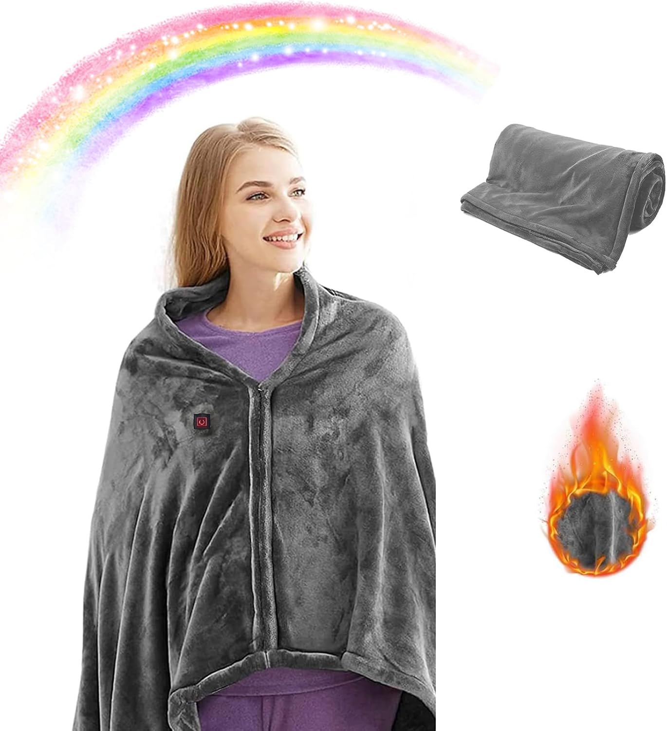 Snugmate Heated Blanket Sweater 59''x33'' Portable Heated Sweater Blanket