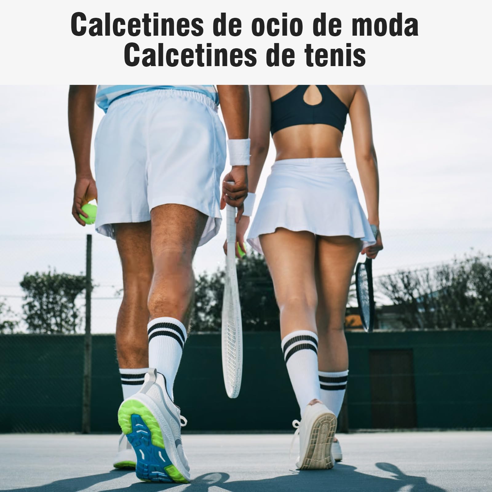 Smart Sir calcetines hombre,calcetines deporte mujer,calcetines deporte hombre（Pack de 4）,calcetines hombre algodon blancos tennis,cómodos y cálidos - 3