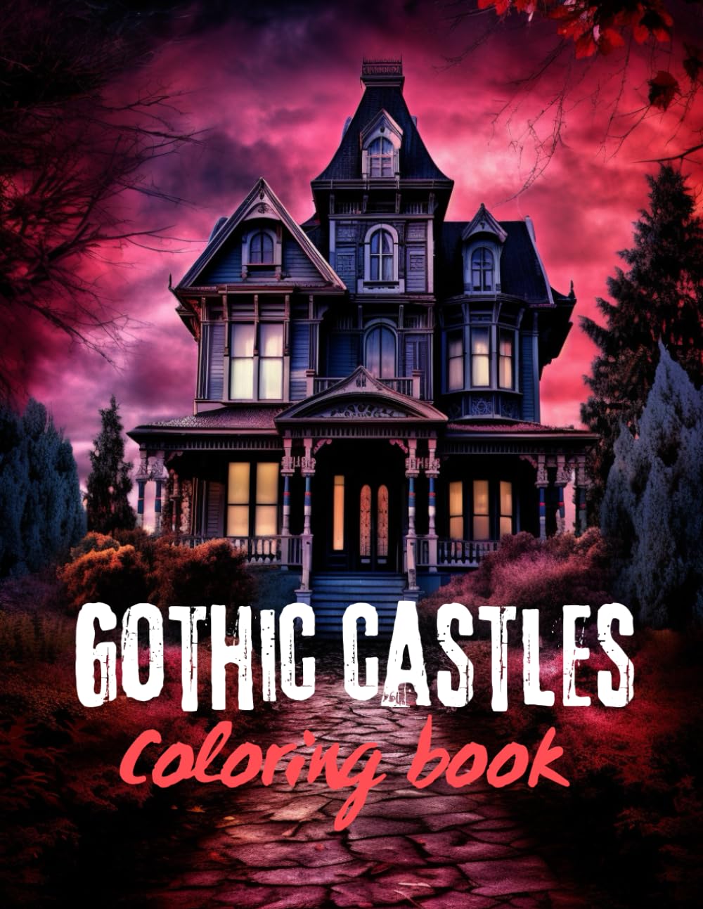 Gothic castles: Coloring book for adults 200 pages