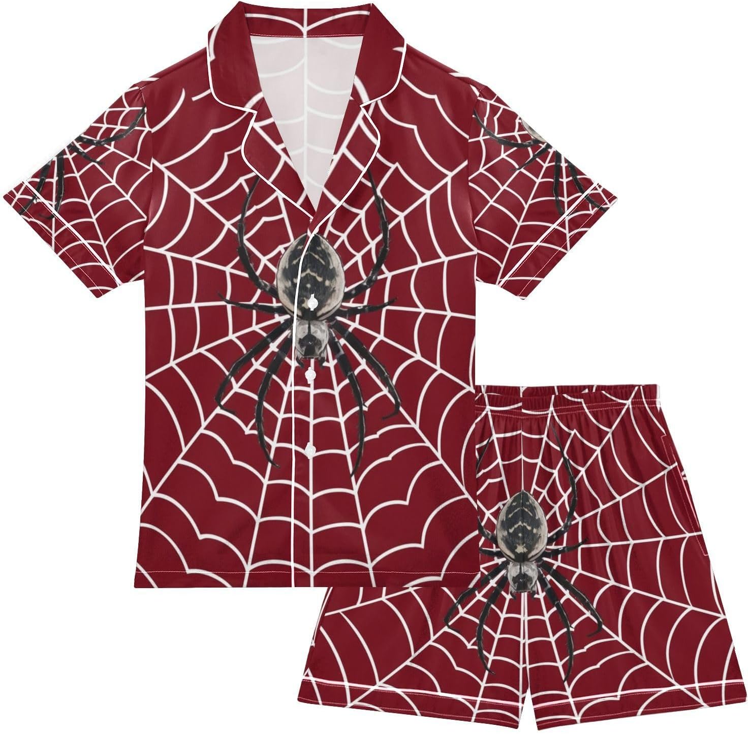 Silk Pajamas Sets Soft Satin 2 Piece Pjs Set Short Sleeve Sleepwear Nightwear