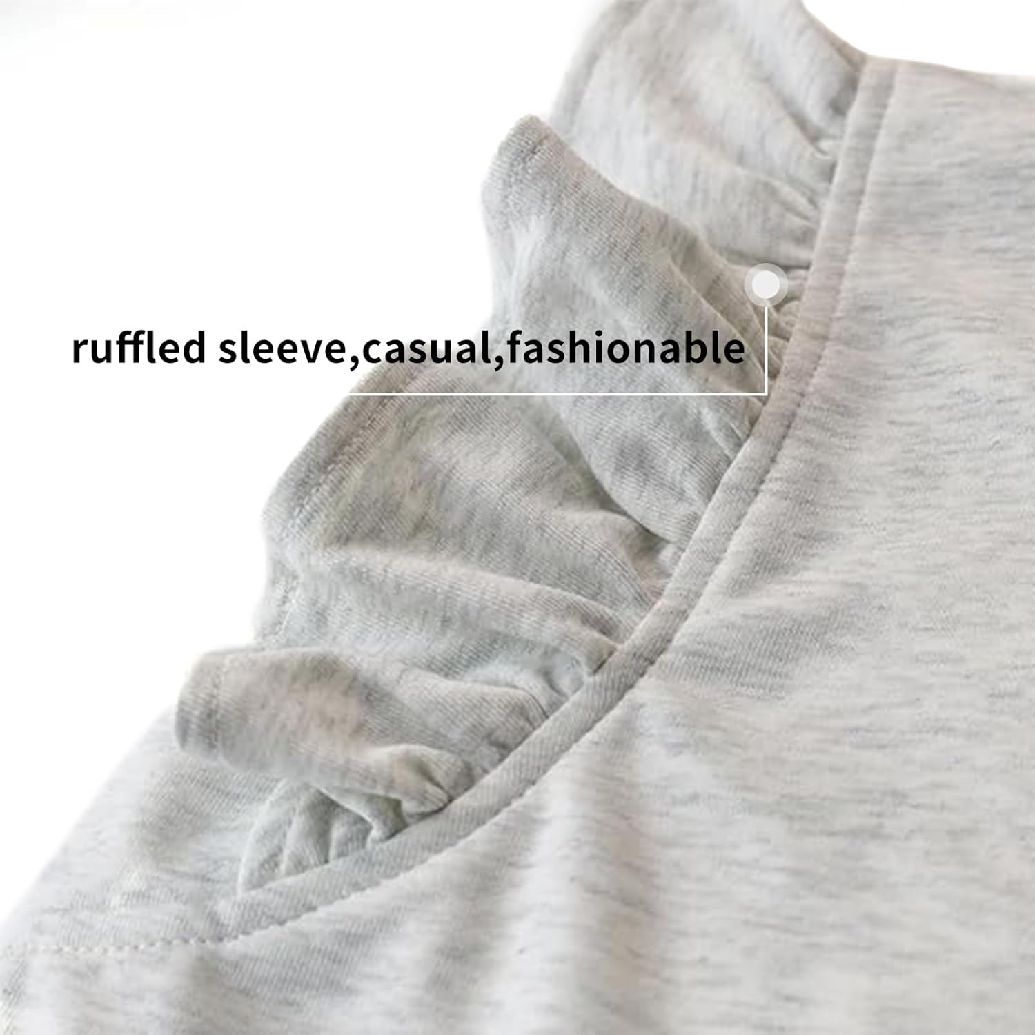 Women’s Ruffle Sleeve Mini Dress Summer Casual Crewneck Flowy A Line Short Babydoll Dress with Tiered Hem Lightweight Pullover Sundress White XS - Image 5